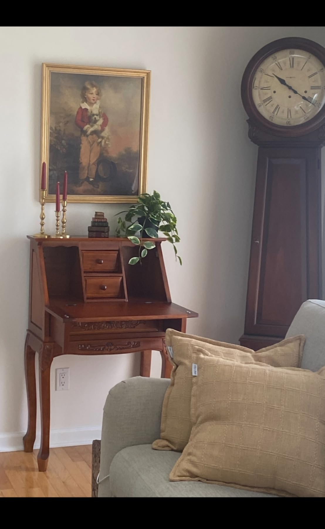 International Caravan Windsor Carved Wood Hard Wood Small Secretary Desk - Walnut customer photo 1