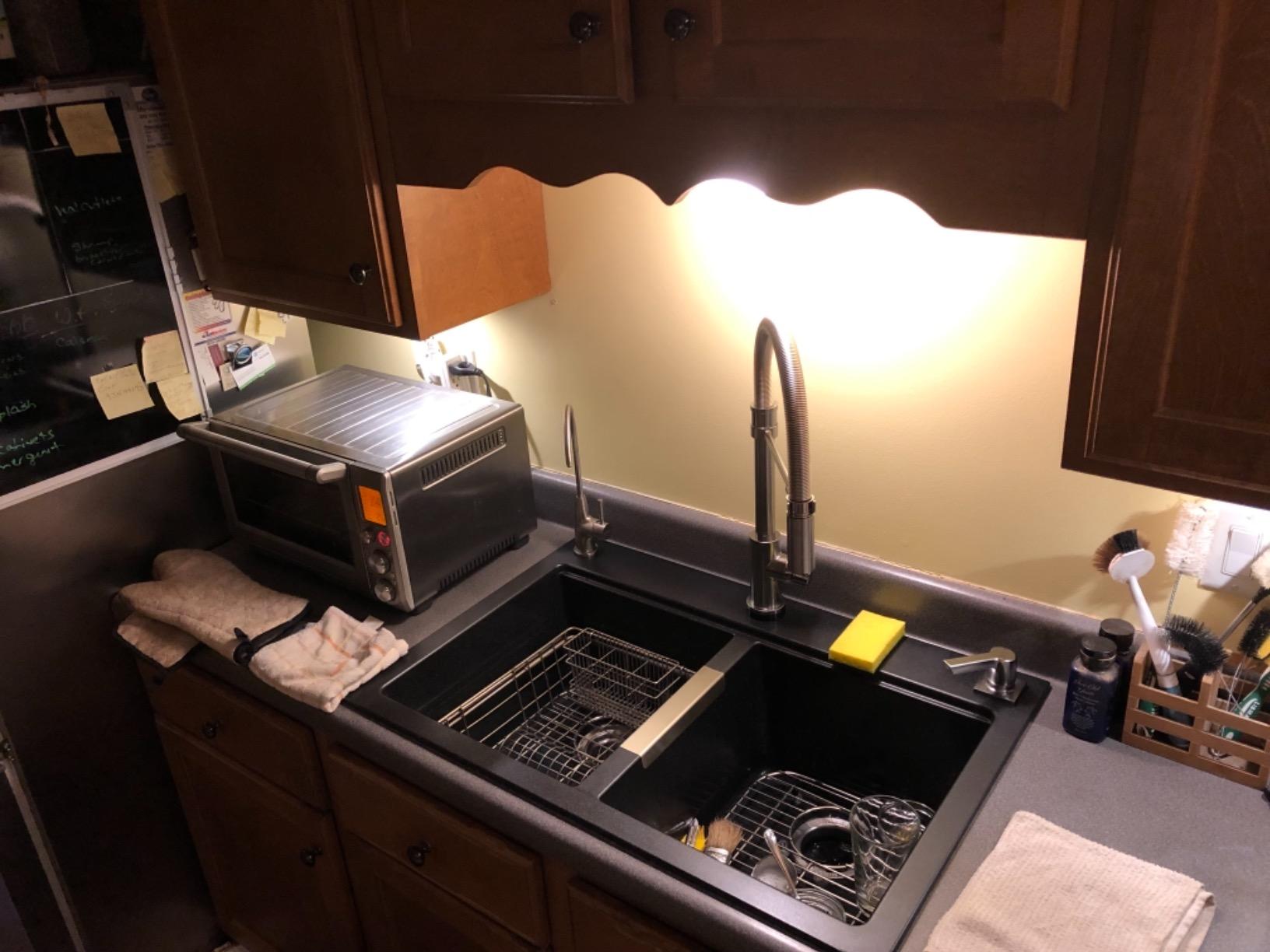 KRAUS Quarza 24-inch Kitchen Sink Drop-In/Undermount Single Bowl Granite Kitchen Sink Black Onyx, KGD-410B customer photo 2