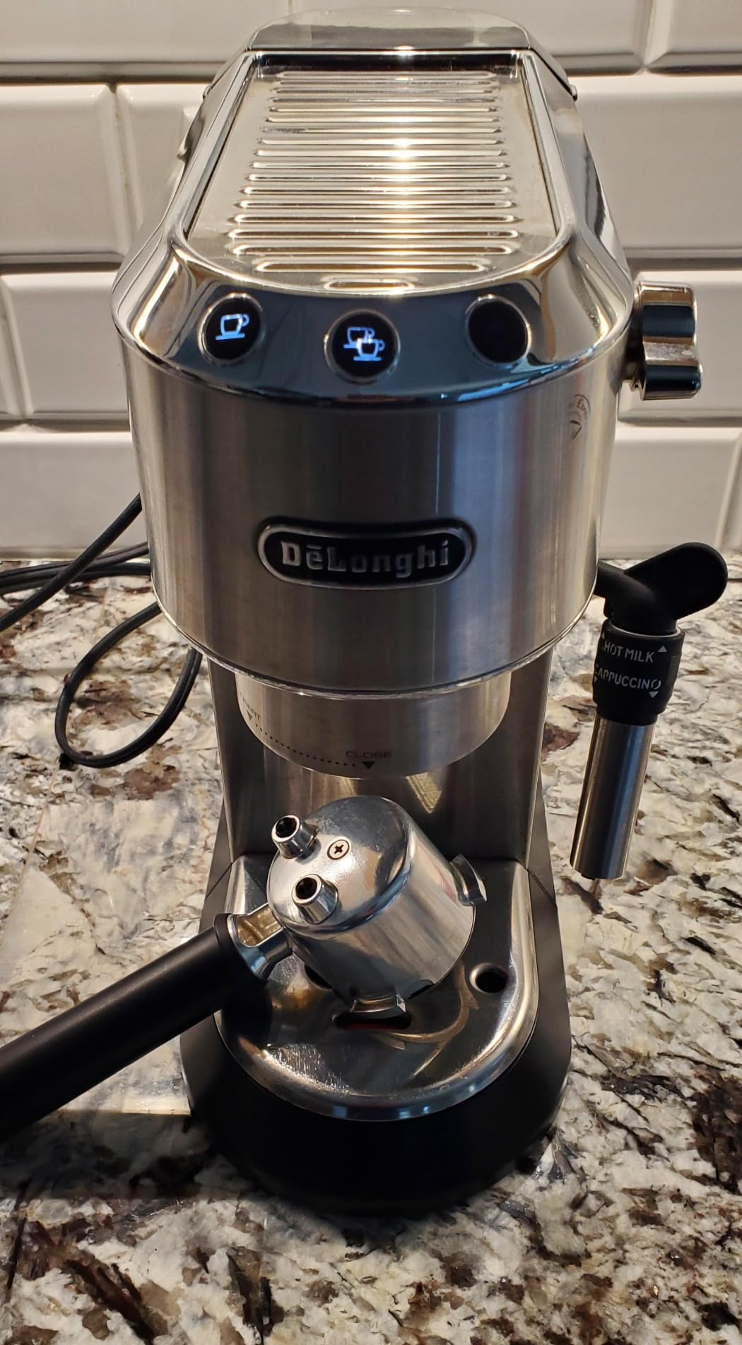 De'Longhi Dedica Espresso Machine with Manual Milk Frother, 15-Bar Pump, Stainless Steel customer photo 2