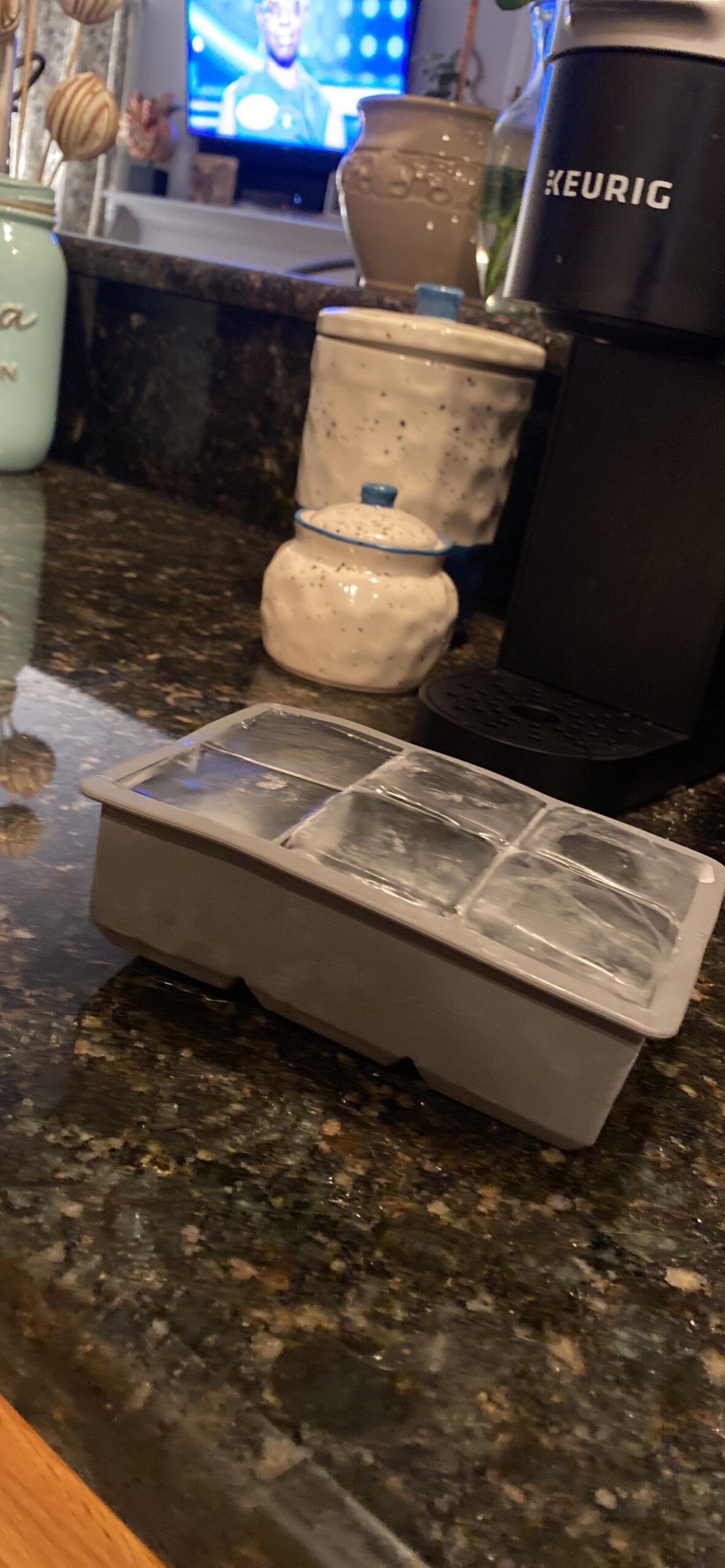 Tovolo Large 2 King Cube Ice Tray Charcoal Gray Ice Cube Trays for Whiskey Cocktails Smoothies, Big Square Ice Cube Mold Silicone Freezer Tray for Perfect Rock Cubes BPA Free Dishwasher Safe customer photo 2