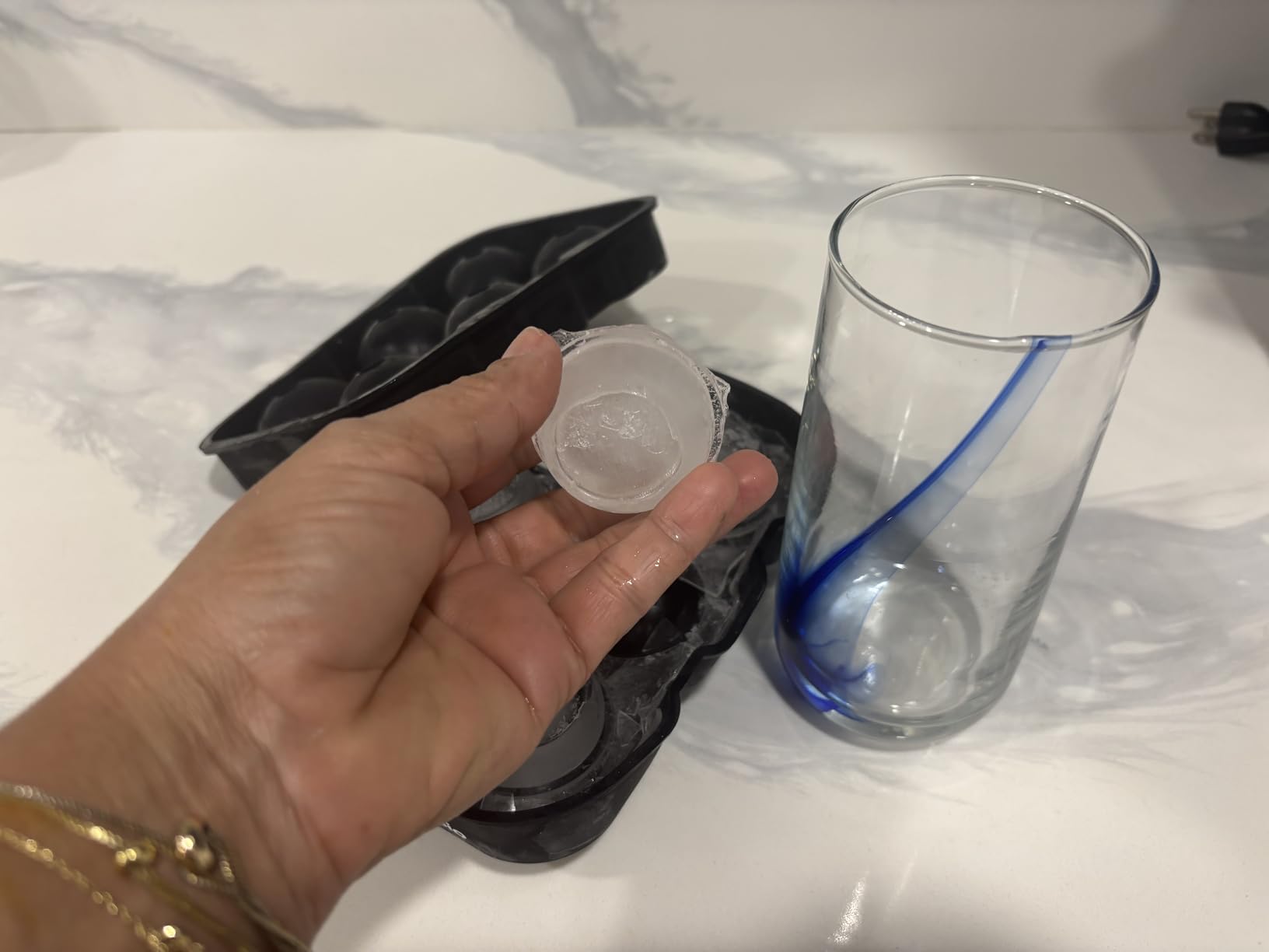 Silicone Ice Cube Trays - Large Silicone Molds for 2-Inch Ice Cubes and Spheres Whiskey Ice Cube Trays with Lids for Cocktails & Bourbon - Set of 2 customer photo 1