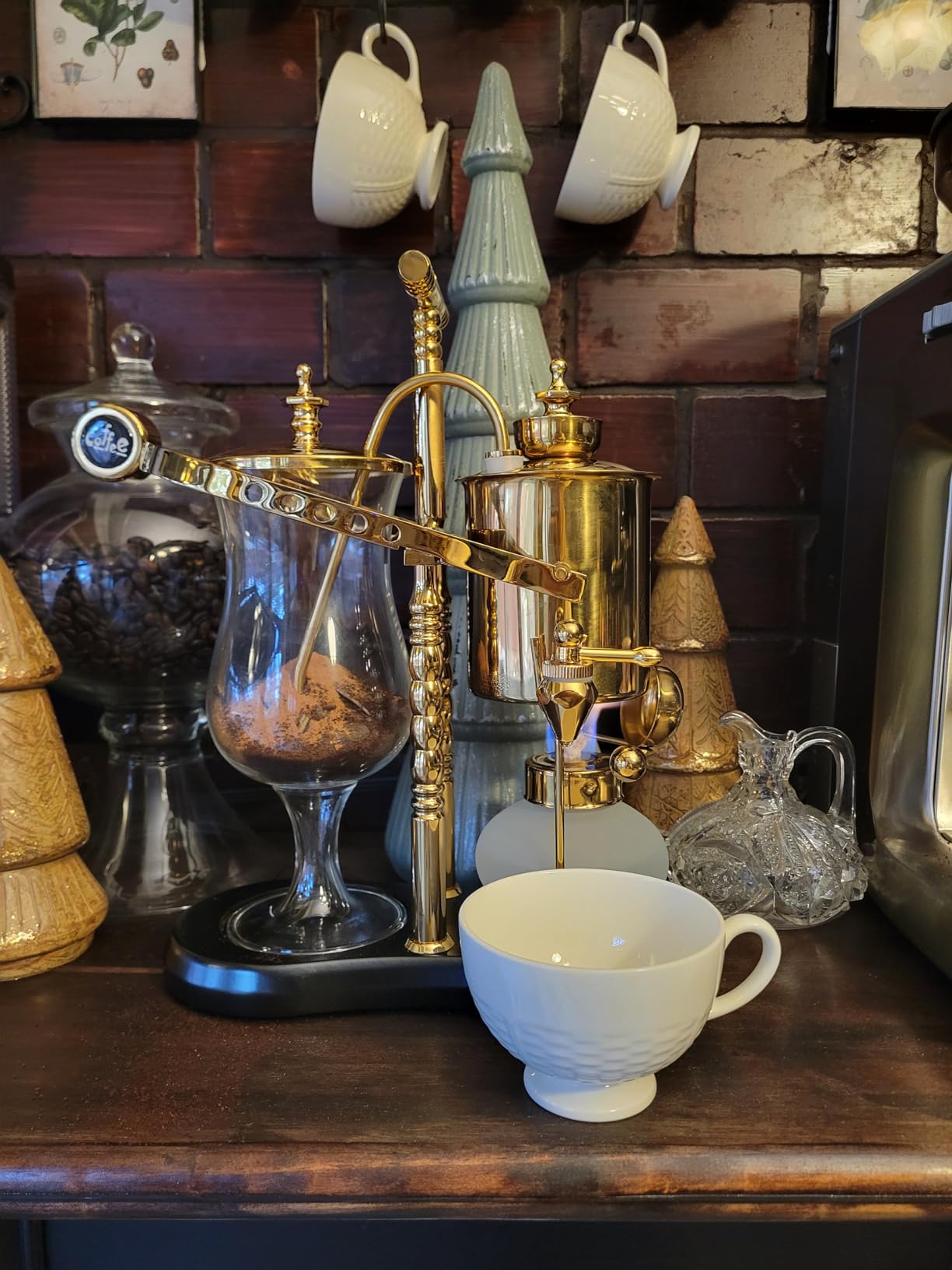 Diguo Belgian/Belgium Luxury Royal Family Balance Syphon Coffee Maker, Siphon Brewer, Elegant Design Retro-Style (Polished Rose Gold) customer photo 1