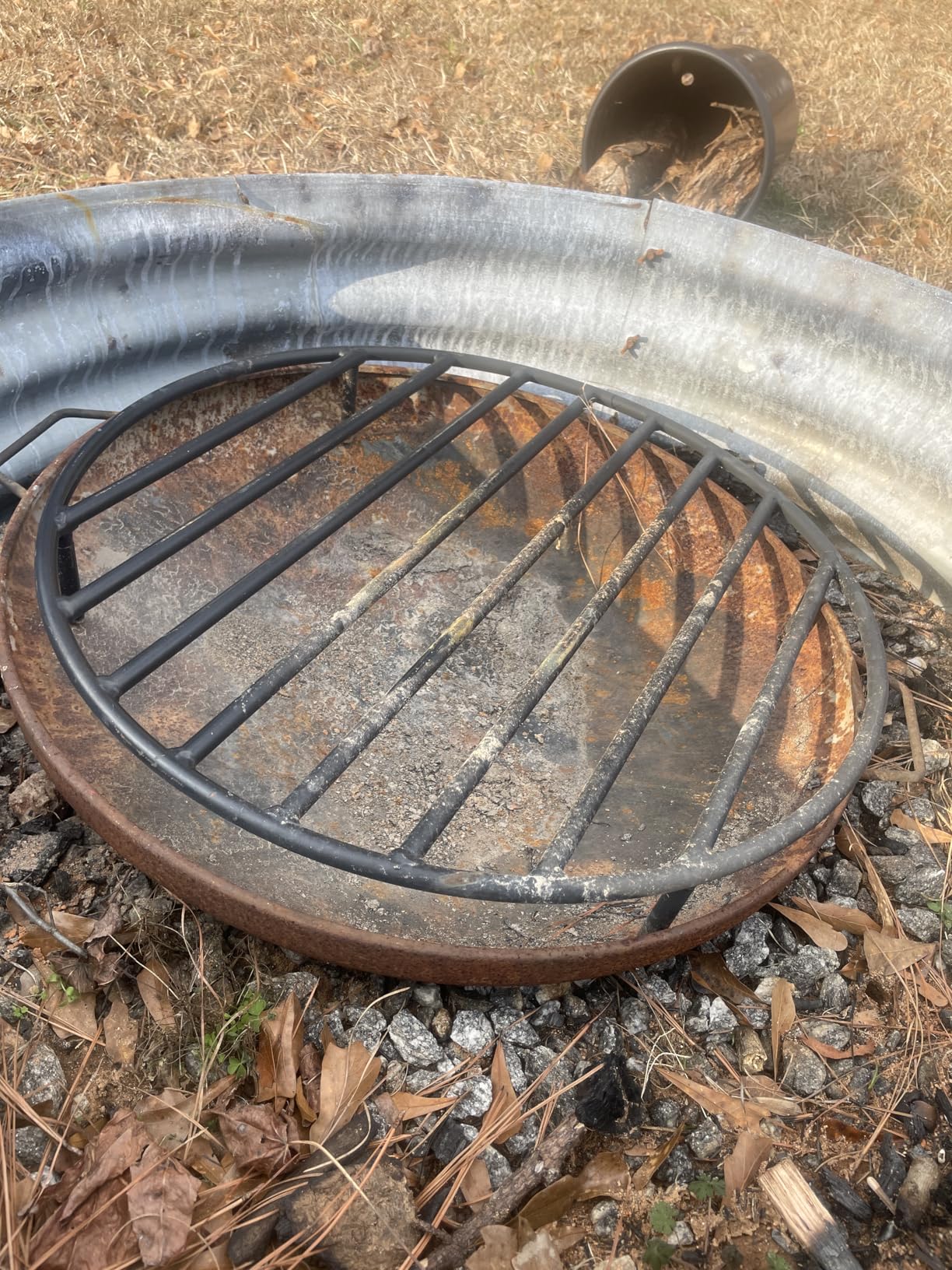 onlyfire Heavy Duty Round Fire Pit Grate 30 Inch - Steel Log Grate with High-Temp Coating & Removable Legs, 3.5