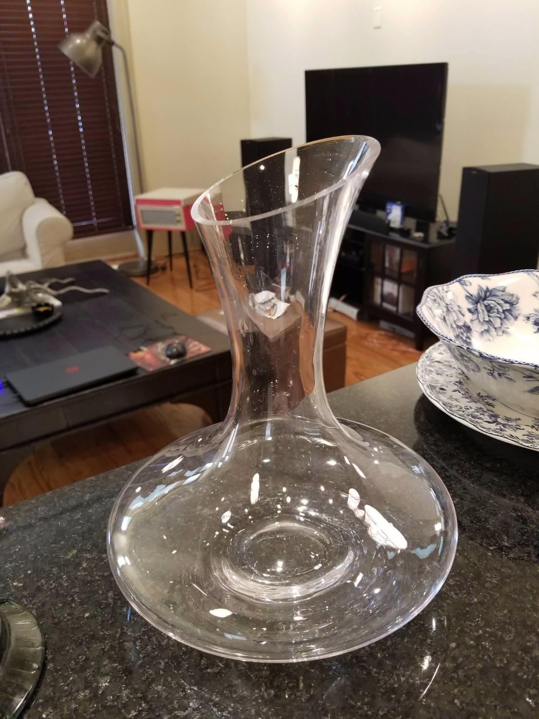 Large Elegant Red Wine Decanter Aerator Pourer - 100% Hand Blown Lead-Free Clear Crystal Glass - 1600ml customer photo 1