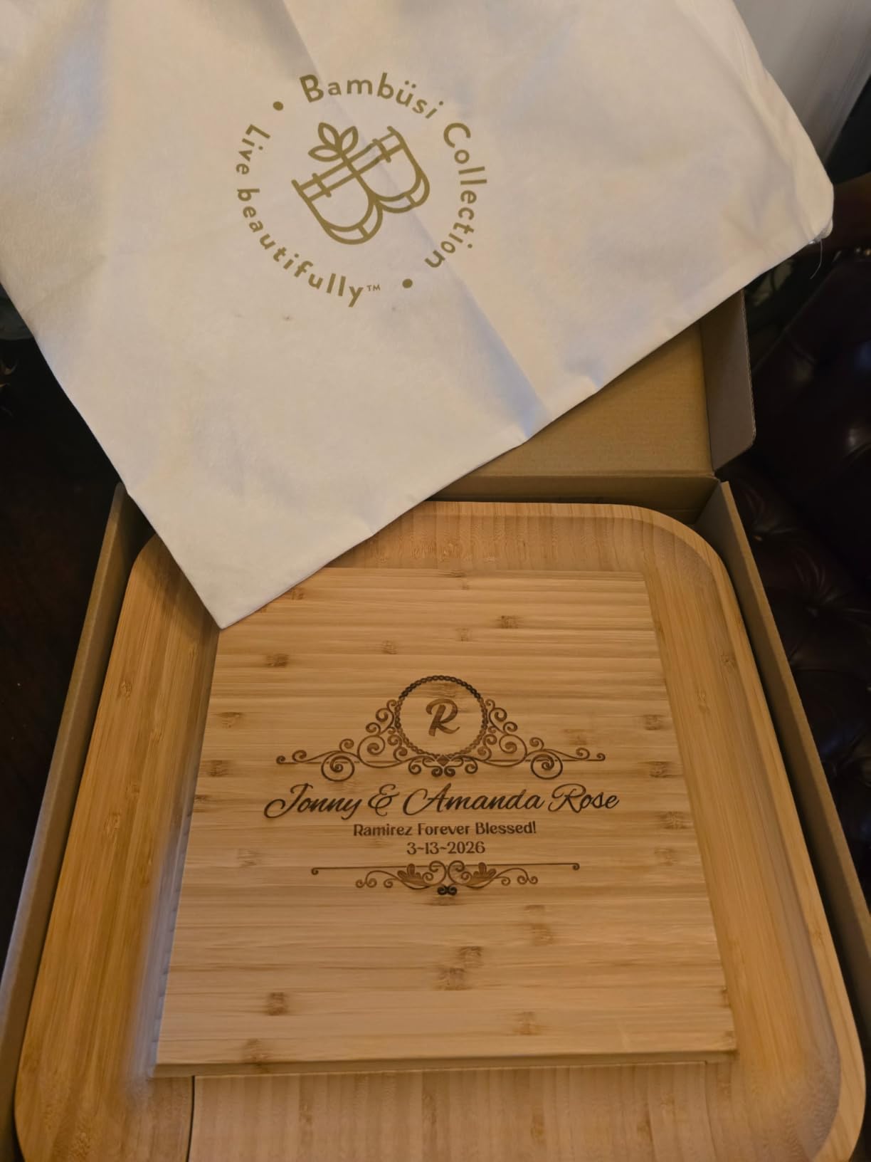Charcuterie Boards Gift Set - Bamboo Cheese Board Set with Serving Knives, Meat Cheese Platter for Hosting Party Entertaining, Gifts for Women, Mom Dad, Wedding, Birthday, House Warming Gifts New Home customer photo 1