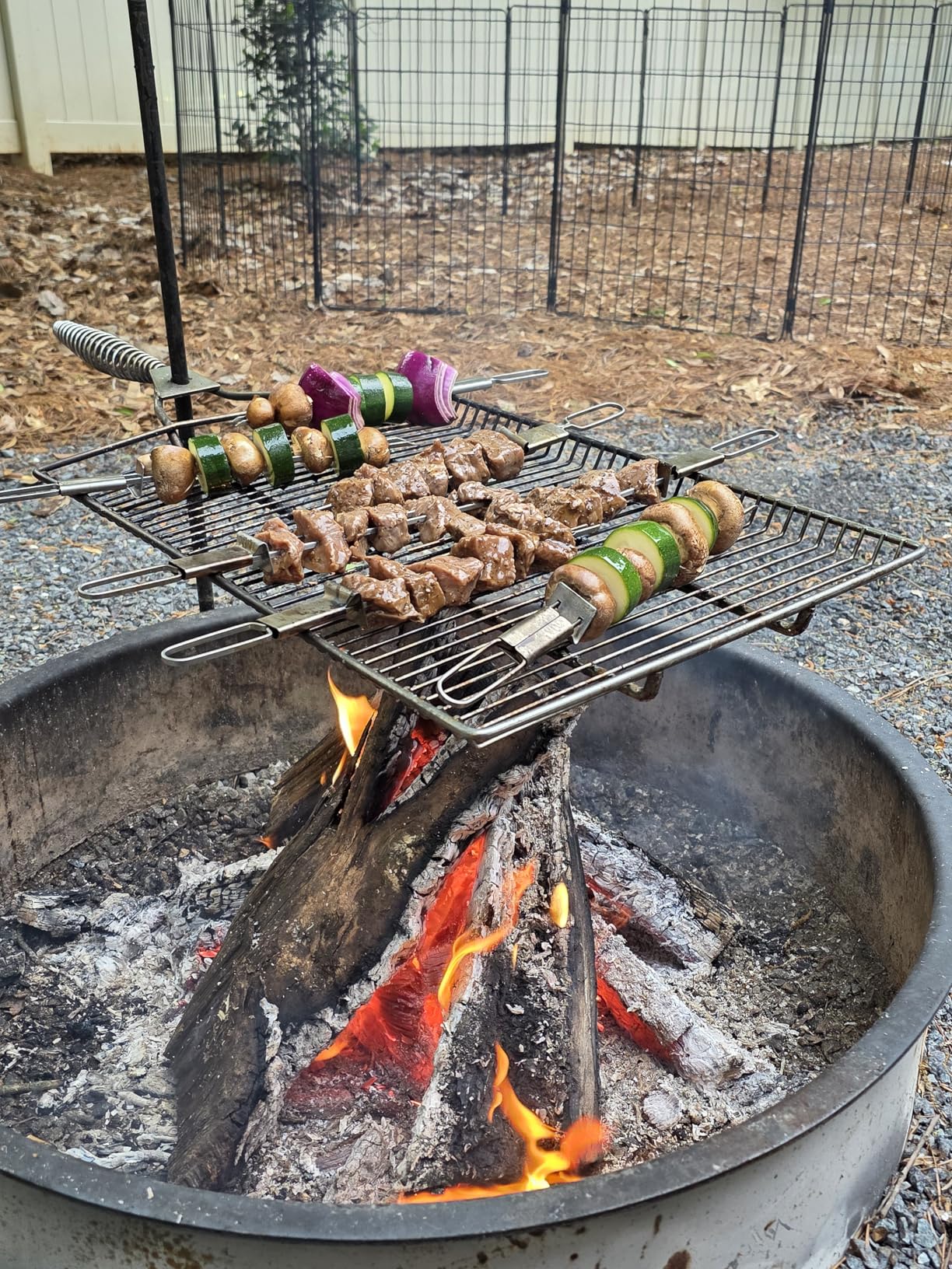 Stromberg Carlson Campfire Grill Grate - Stake & Grill for Outdoor Cooking with Nylon Bag, Fire Pit Accessories, Campfire Cooking Equipment, Portable Equipment, RV Use - 36