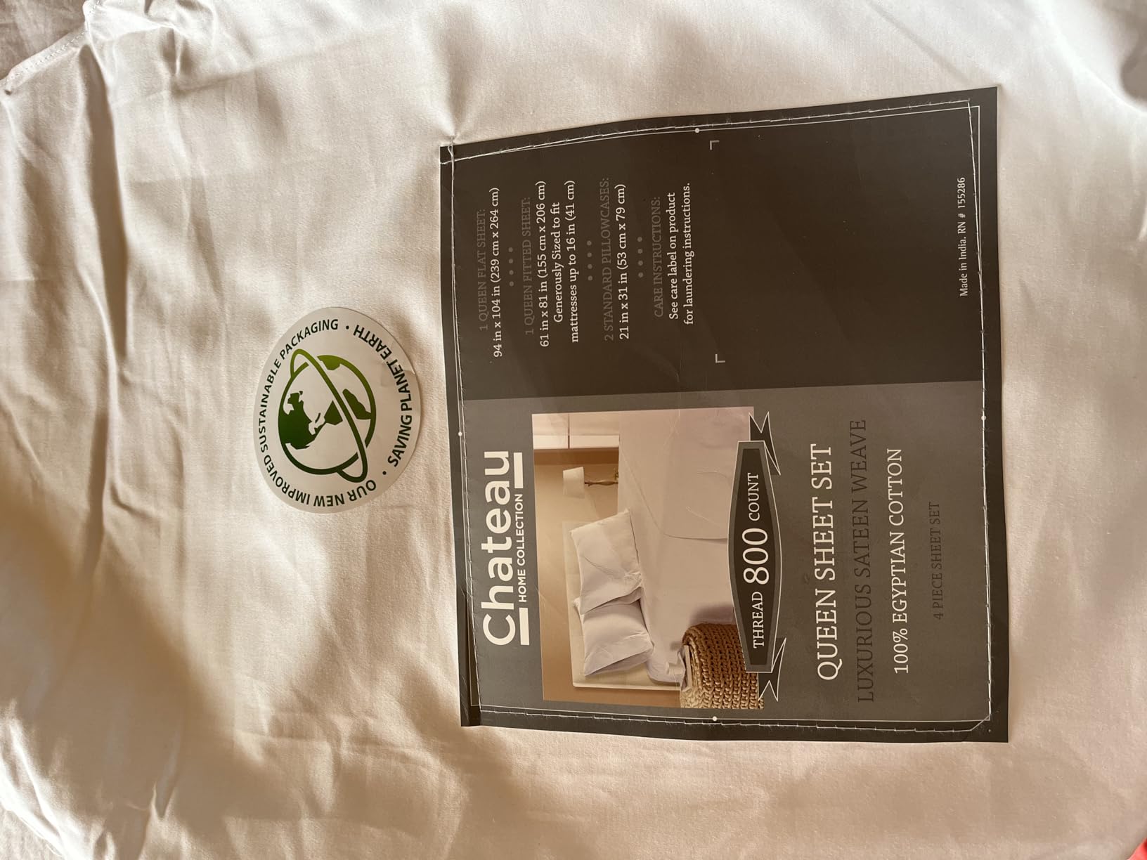 800 Thread Count Queen Sheet Set,100% Egyptian Cotton Sheets Queen Size Bed Set, Silky Sateen Weave White Sheets, Ultra-Soft Durable Hotel Luxury Bed Sheets with 15