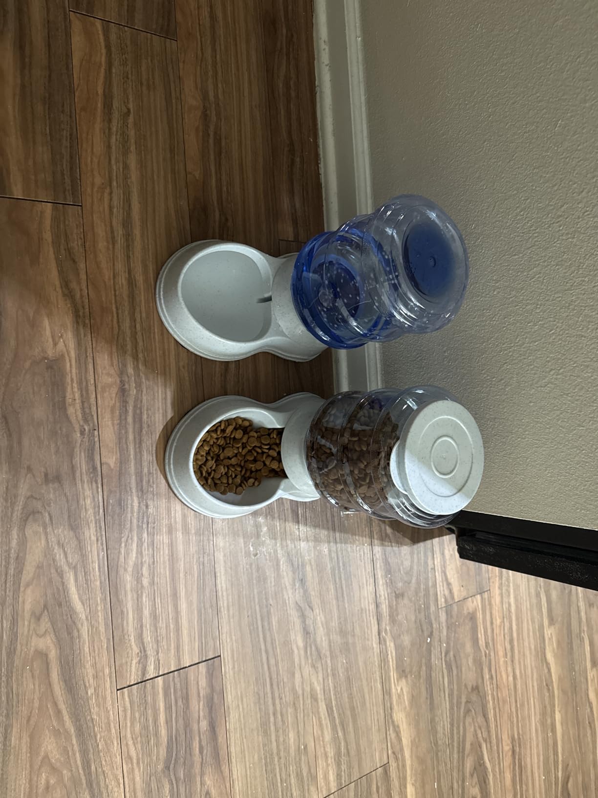 Amazon Basics Automatic Pet Water Dispenser and Gravity Food Feeder Set for Cat and Dog, Easy to Clean, 6-Pound Food Capacity, 1-Gallon customer photo 1