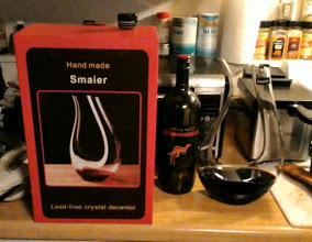 Wine Decanter, Red Wine Carafe, Wine Aerator, 100% Hand Blown Lead-free Crystal Glass (1500ML) customer photo 2