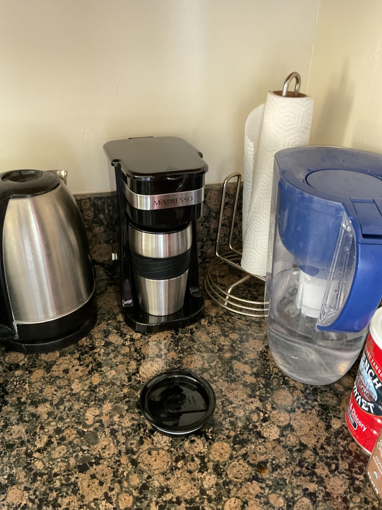 Mixpresso Black Personal Single Serve Coffee Maker with 14oz Travel Mug, Drip Small Coffee Maker with Auto Shut Off, Reusable Filter, Works with Ground Coffee Only - Not for K-Cup Pods customer photo 2