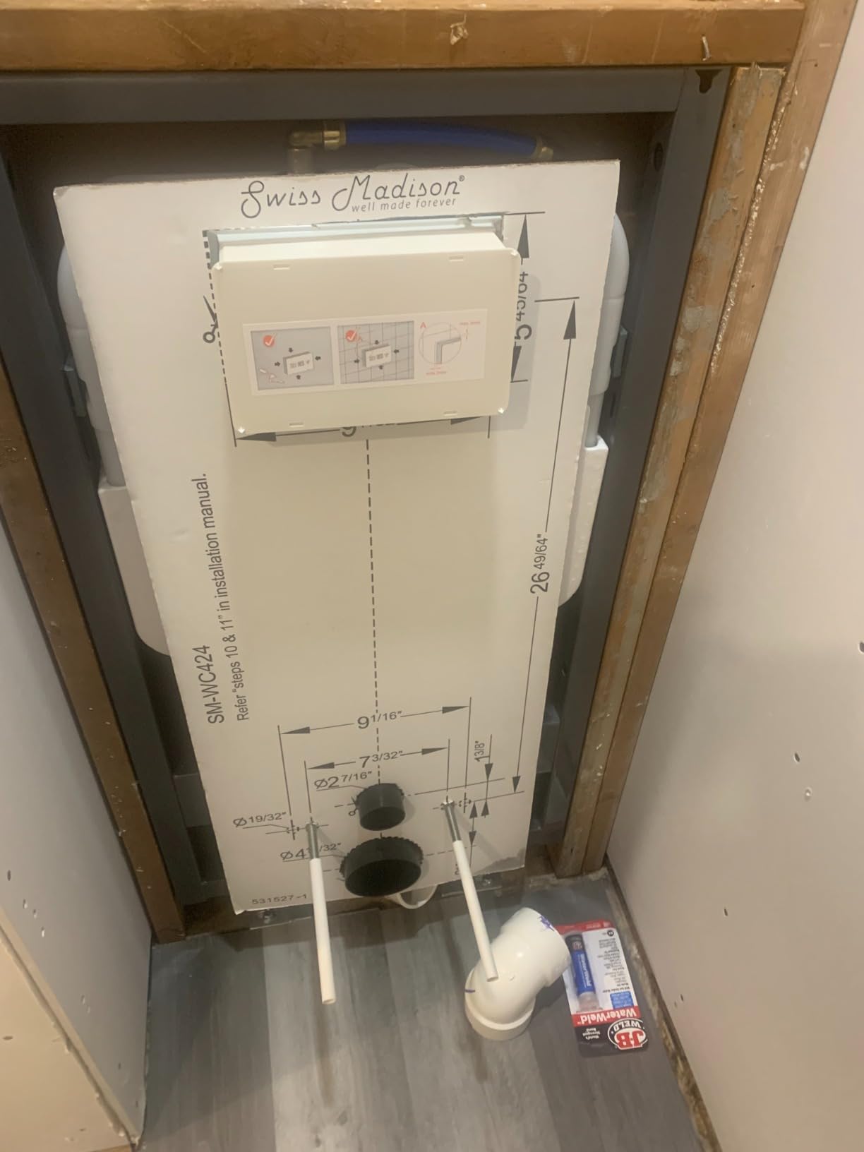Swiss Madison SM-WC426 Concealed In-Wall Toilet Tank Carrier System Wall-Hung Dual Flush customer photo 2