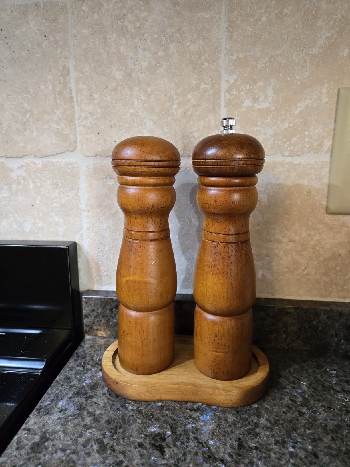 Wooden Pepper Mill Pepper Grinder Kit Manual mills Solid With Strong Adjustable Ceramic Grinders Set 8 Inches customer photo 2