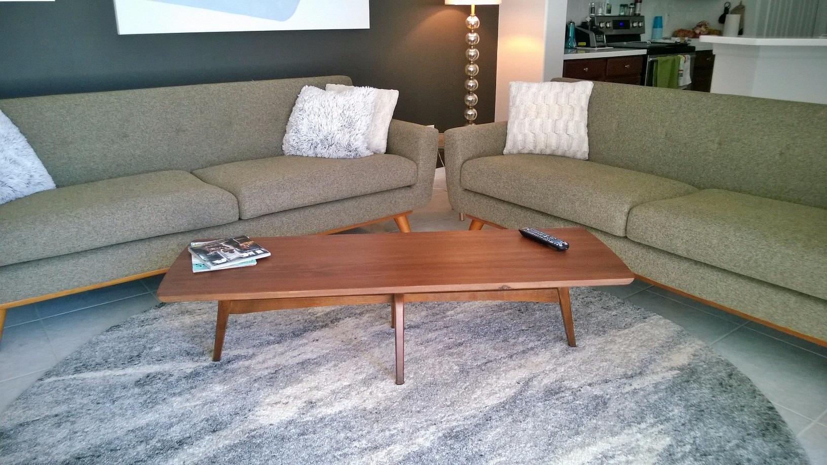 Modway Engage Mid-Century Modern Upholstered Fabric Sofa in Beige customer photo 2