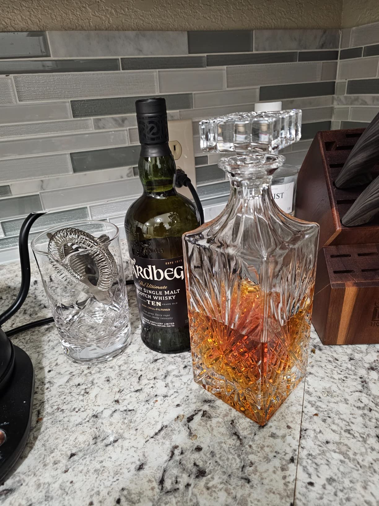 Whiskey Decanter for Scotch, Liquor, Vodka, Wine or Bourbon - Irish Cut 750ml customer photo 1
