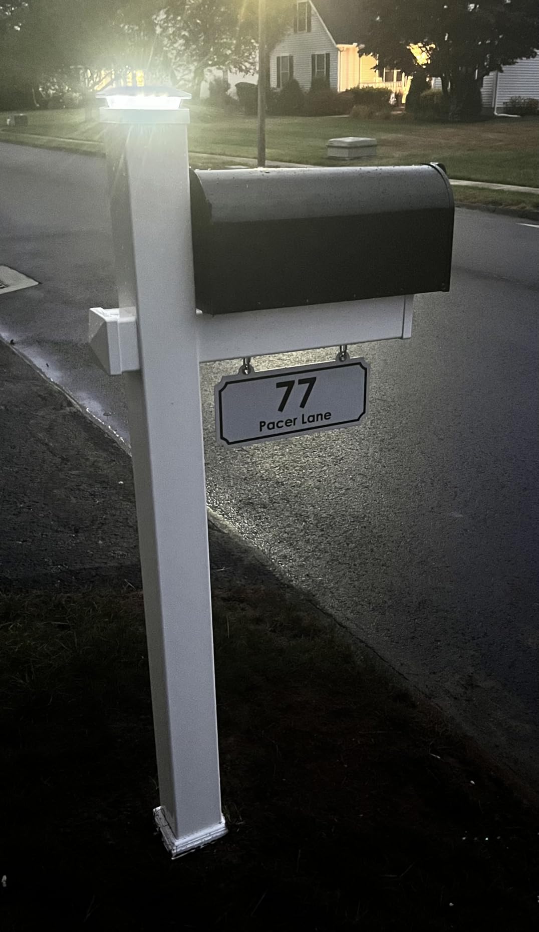 4Ever Products Vinyl Mailbox Post System - Includes Black Steel Mailbox and Custom Address Plate (White) customer photo 2