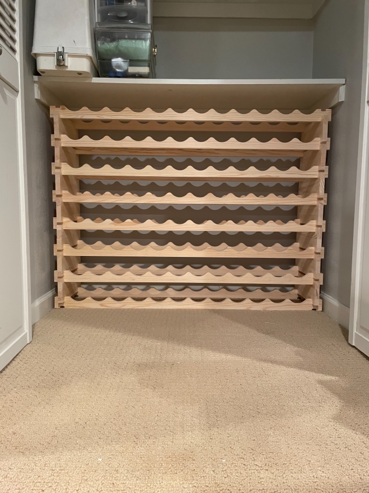 96 Bottles Stackable Modular Wine Rack, 8-Tier Wooden Wine Storage Rack Freestanding Wine Holder Display Shelves customer photo 2