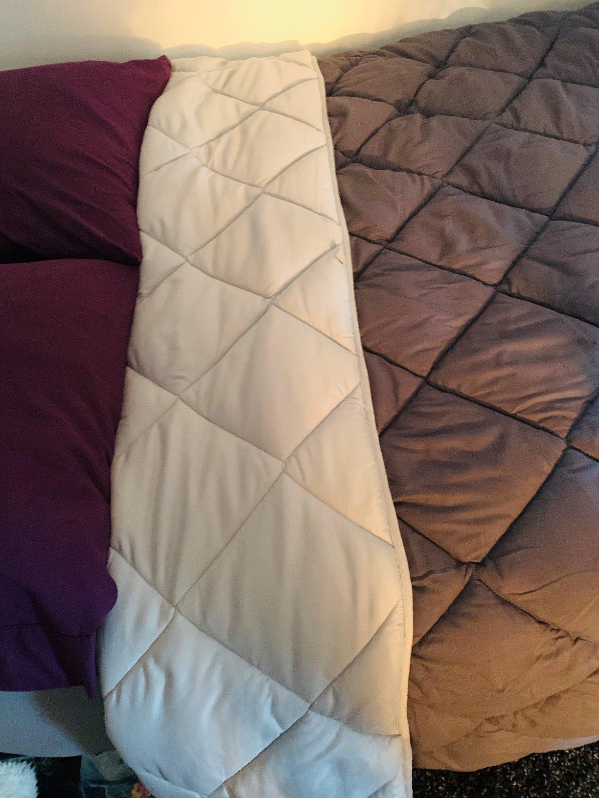 ViscoSoft Full Comforter - Cloud-Soft Down Alternative Duvet Insert, All Season Cooling Lightweight Reversible Quilted Blanket for Dorm & Guest Bed, Oeko-TEX Certified, Light/Dark Gray customer photo 1