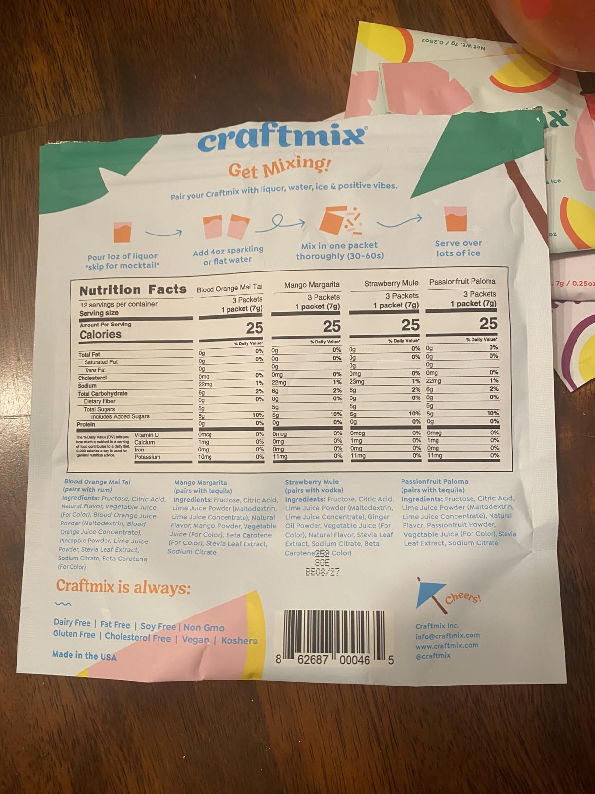Craftmix Variety Pack Cocktail & Mocktail Drink Mixer, Skinny Mixes - Water Flavoring Packets - Made With Real Fruit - Vegan Low-Carb, Low-Sugar, Non-GMO, Dairy Free, Gluten Free, 12 Pack customer photo 2