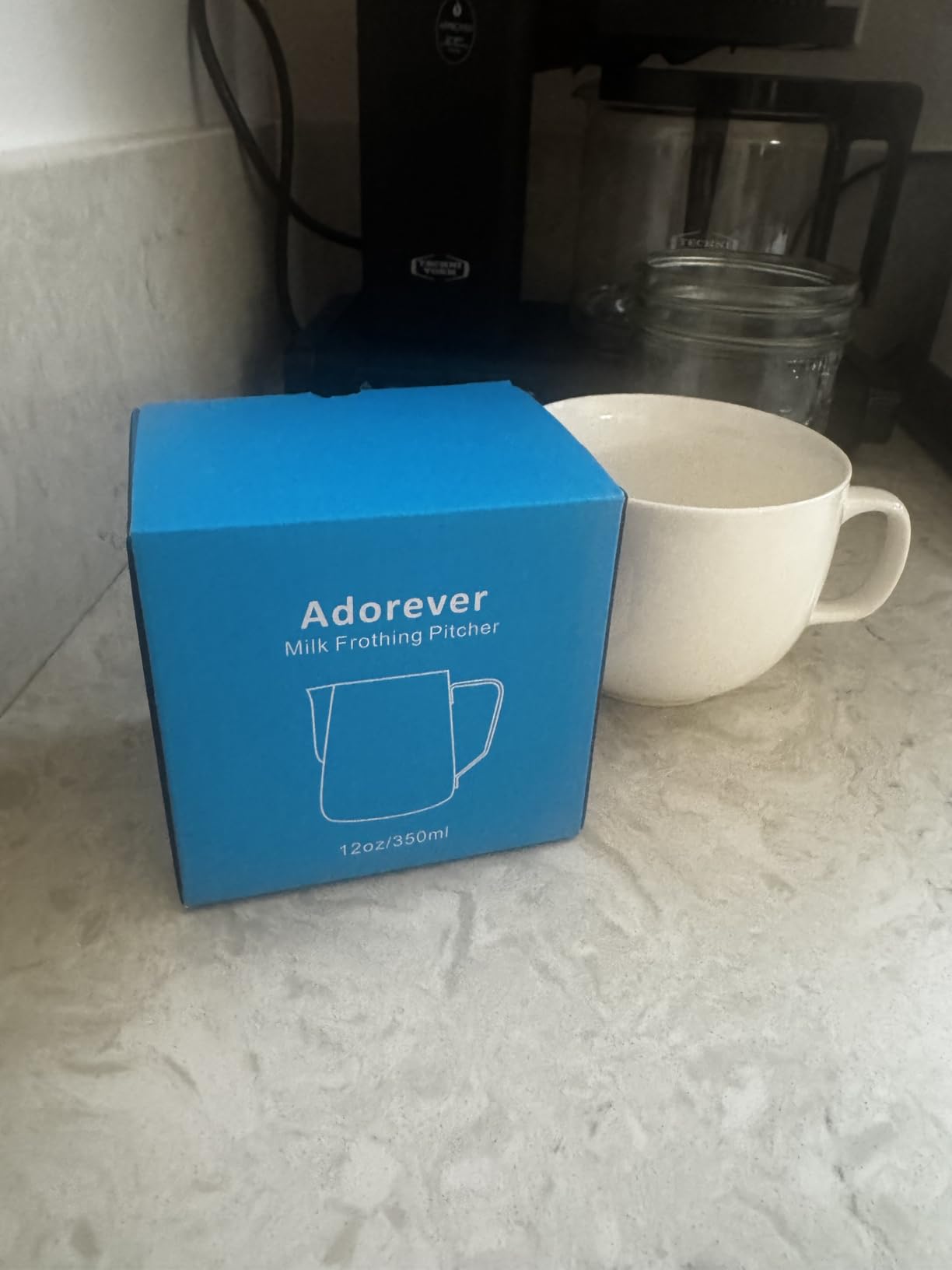 Milk Frothing Pitcher 350ml/600ml/900ml/1500ml (12oz/20oz/32oz/50oz) Steaming Pitchers Stainless Steel Milk/Coffee/Cappuccino/Latte Art Barista Steam Pitchers Milk Jug Cup with Art Pen,12oz customer photo 1