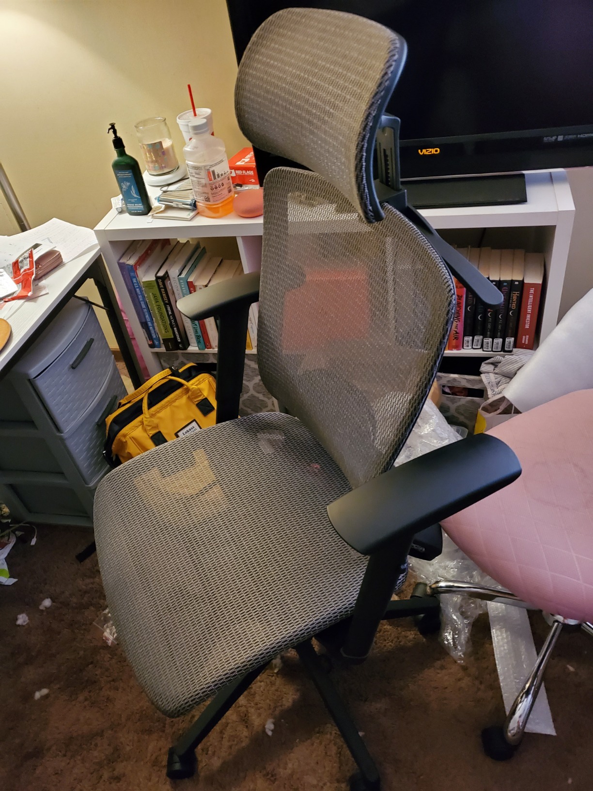 FLEXISPOT Ergonomic Office Chair, High Back Mesh Swivel Computer Chair, Executive Office Desk Chairs, with Adjustable Lumbar Support/2D Headrest/Lockable Backrest, OC3 Mesh Seat, Gray customer photo 2