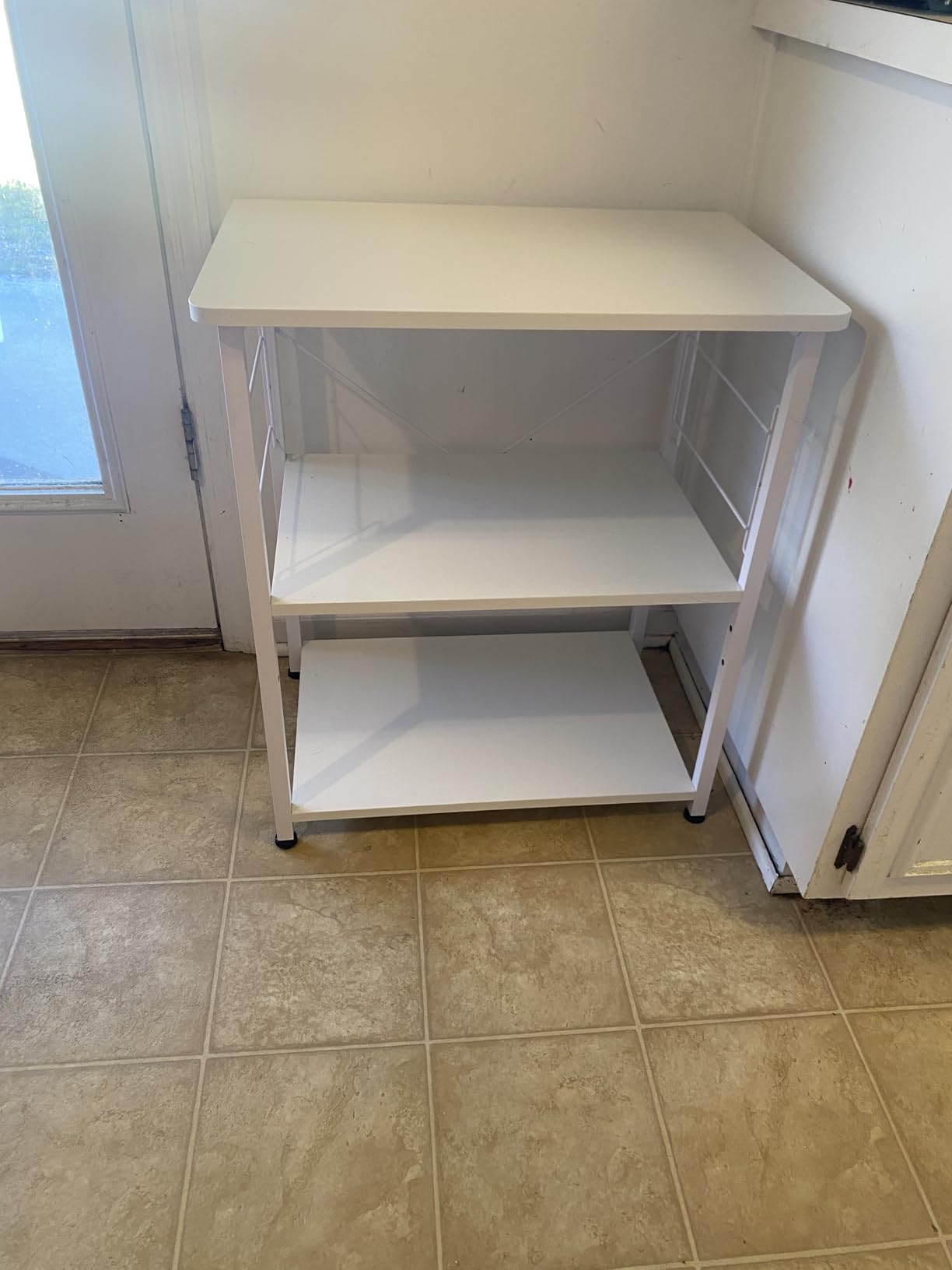 Mr IRONSTONE Microwave Cart 23.7'' for Small Space, 3-Tier Microwave Stand Coffee Cart Rolling Kitchen Utility cart on Wheels, Vintage customer photo 2