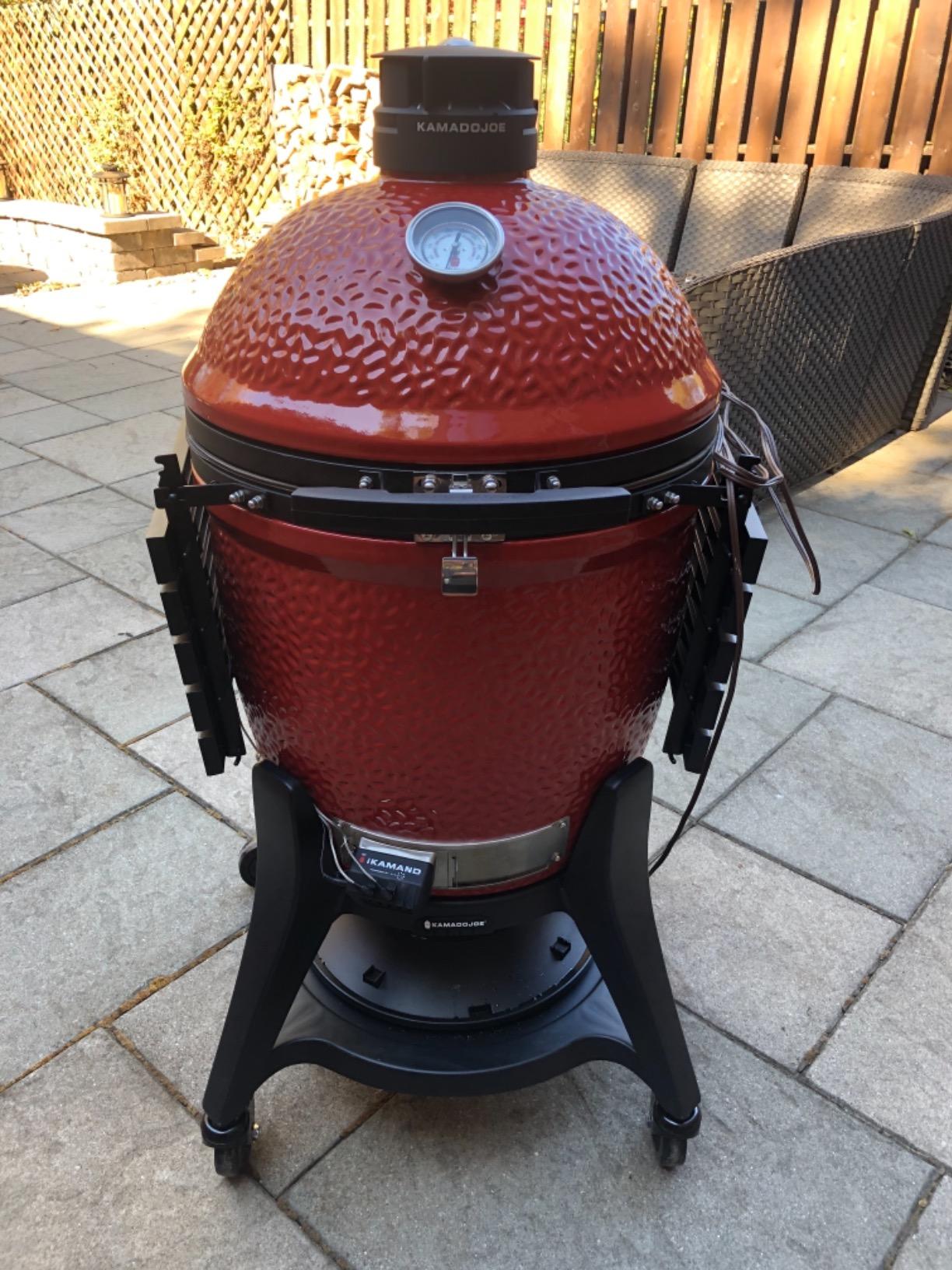 Kamado Joe Classic Joe Series III 18-inch Charcoal Grill & Smoker, Red, with Cart, Side Shelves, Grill Gripper, and Ash Tool, 3 Tier Cooking System customer photo 1