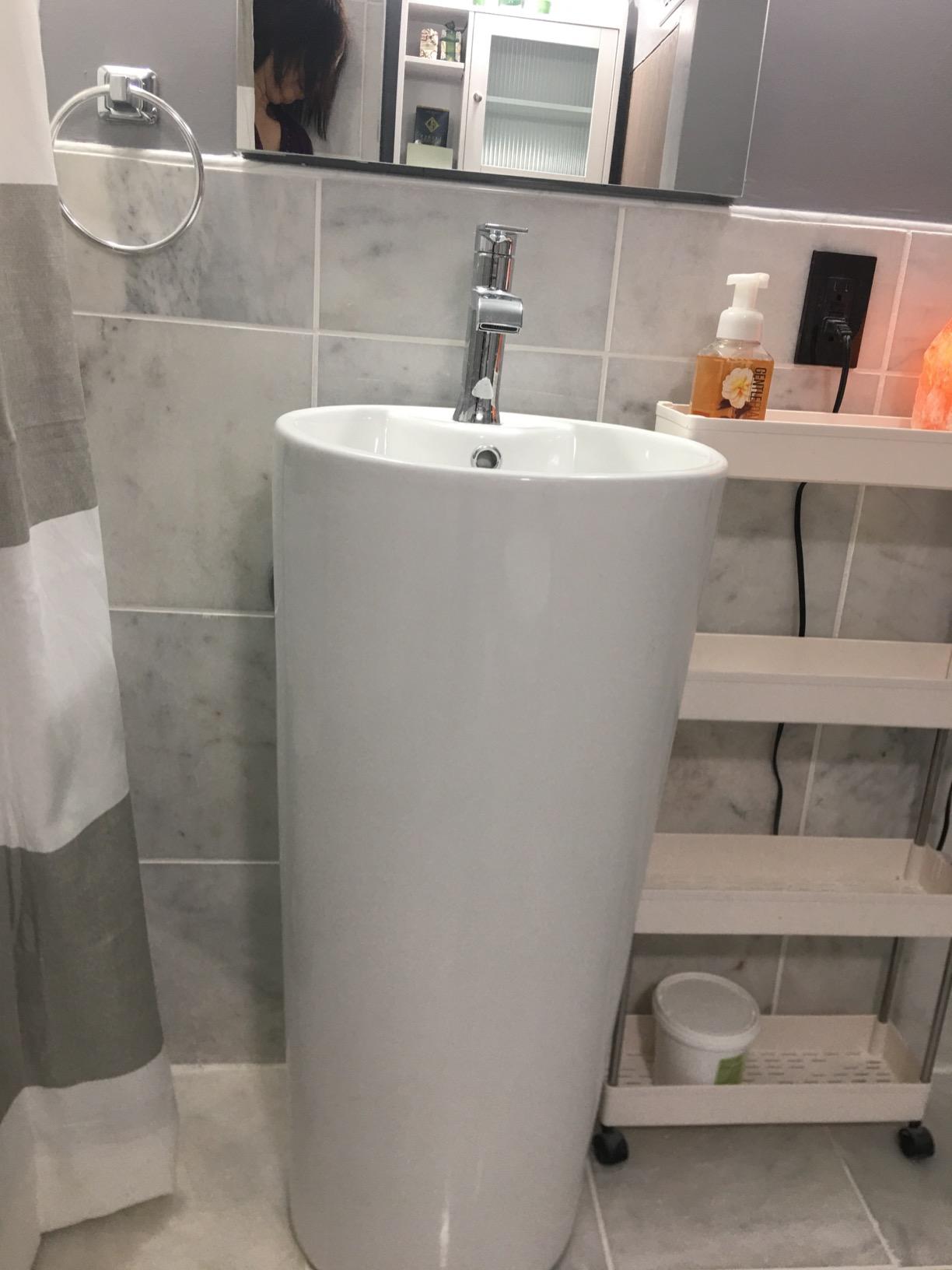 Swiss Madison Well Made Forever SM-PS307, Monaco Circular Pedestal Sink, Glossy White customer photo 2