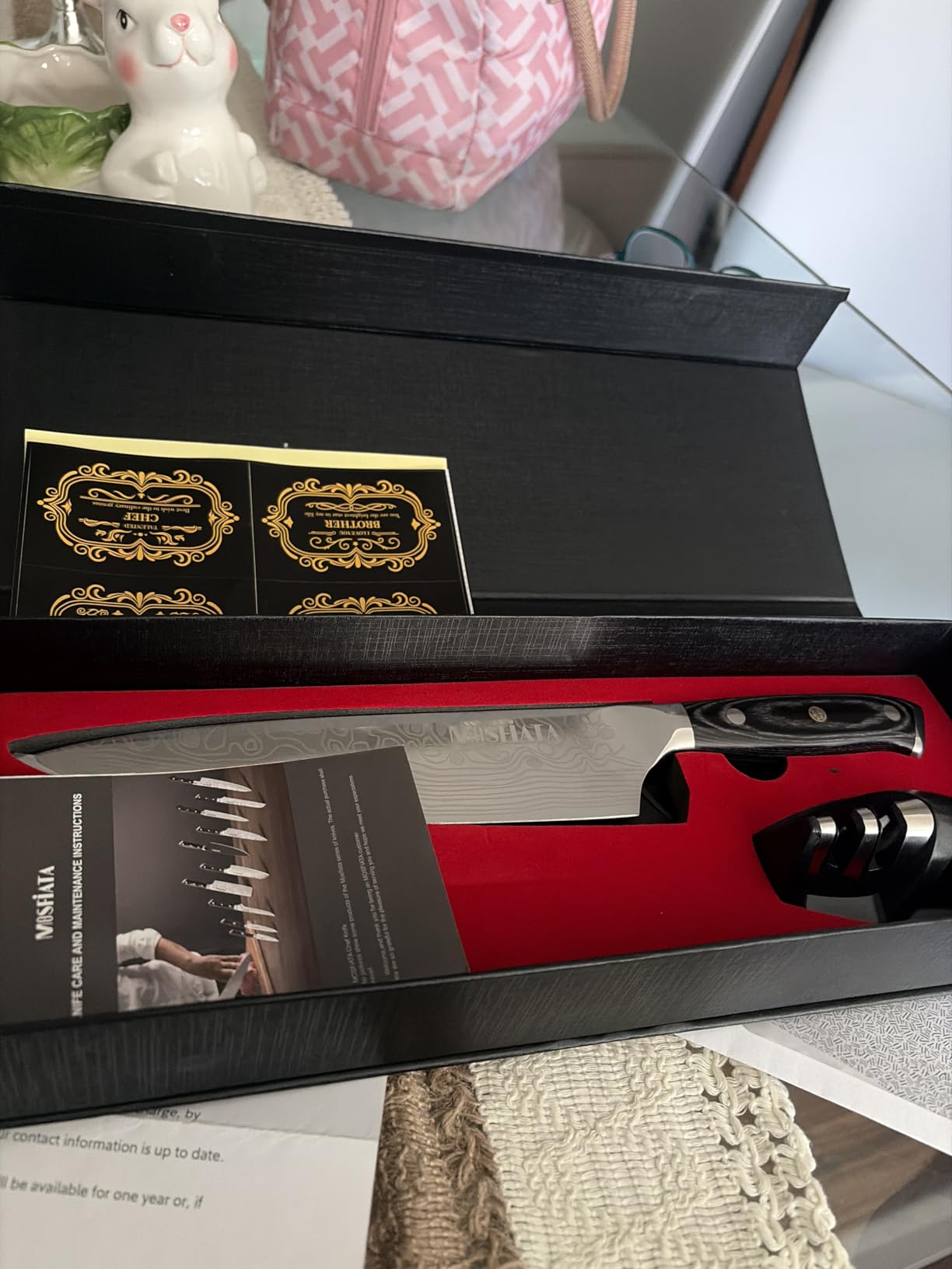 MOSFiATA Santoku Knife- 7 Inch Vegetable Knife Ultra Sharp Chopping Knife- Forged EN.4116 German Steel customer photo 1