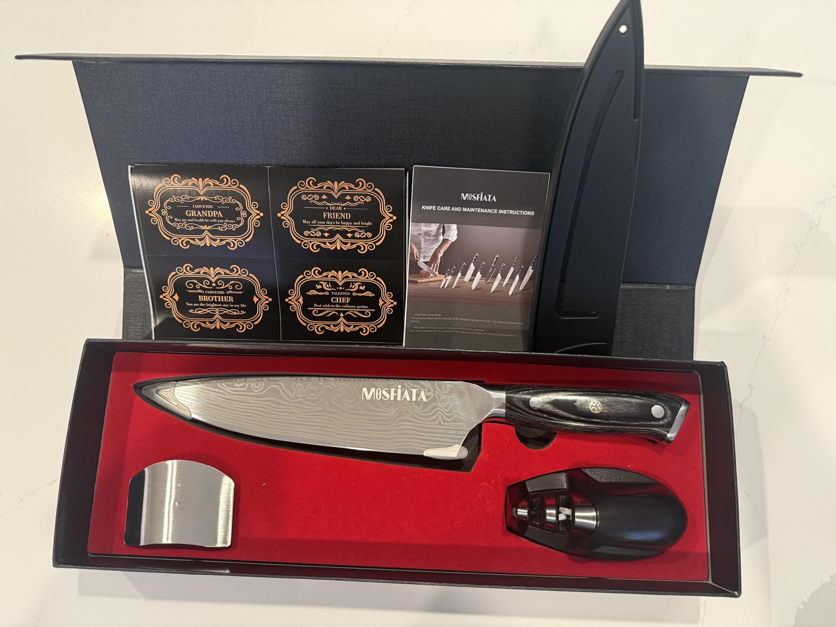 MOSFiATA Santoku Knife- 7 Inch Vegetable Knife Ultra Sharp Chopping Knife- Forged EN.4116 German Steel customer photo 2