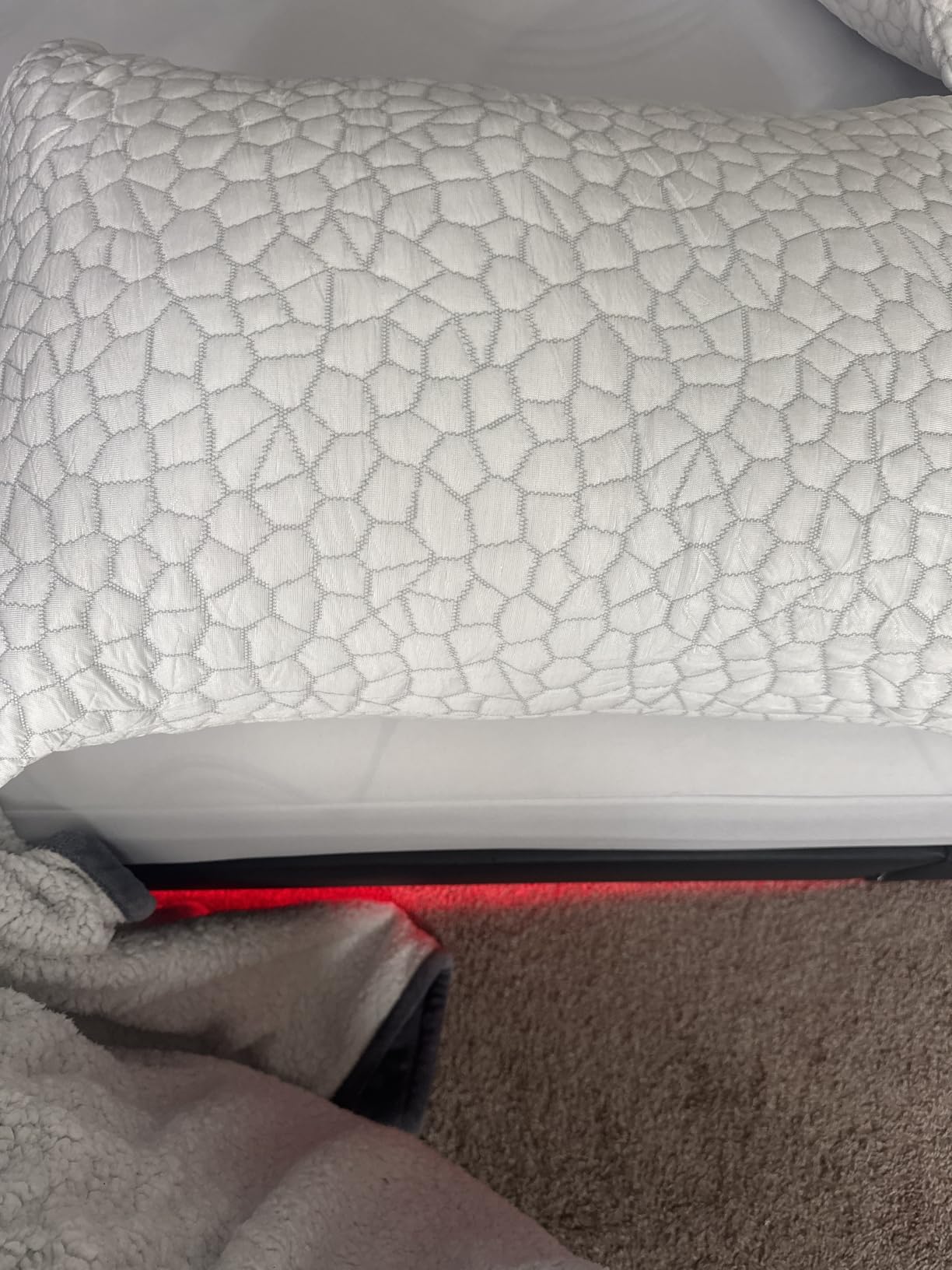 QUTOOL Cooling Pillow for Sleeping, CertiPUR-US Shredded Memory Foam Queen Pillows Set of 2, Cool Pillow for Hot Sleepers Adjustable Firm Pillow for Side, Back, Stomach Sleepers Soft Yet Support,White customer photo 2