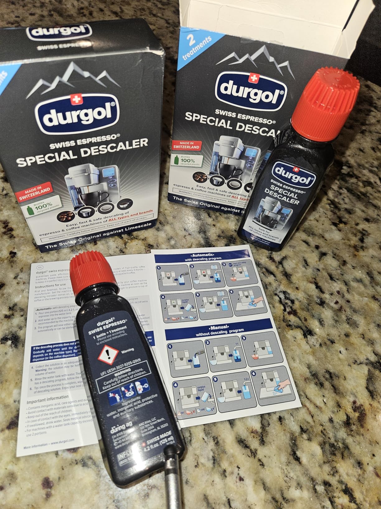 Durgol Swiss Espresso, Descaler and Decalcifier for All Brands of Espresso Machines and Coffee Makers, 4.2 Fluid Ounces (Pack of 4) customer photo 1