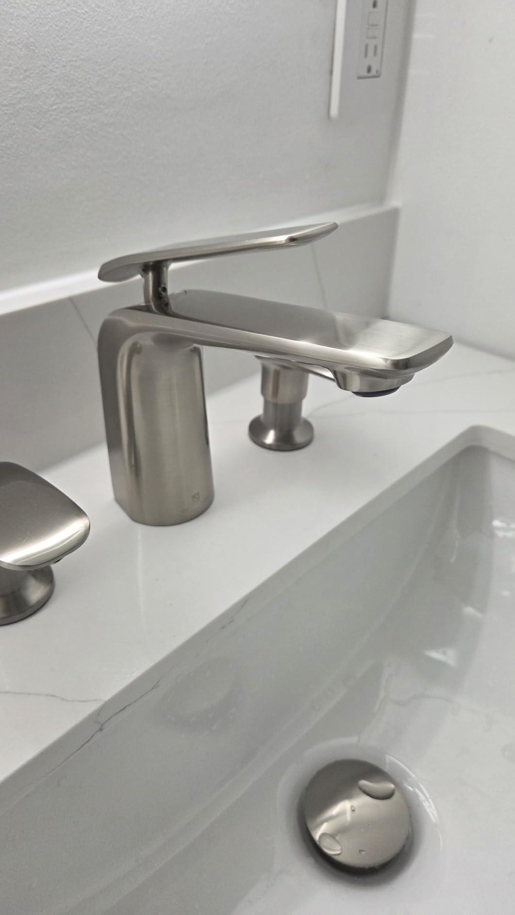 TOCALOCA Tall Vessel Sink Faucet, Premium Brass Mixer Tap Brushed Nickel Single Handle Vanity Faucet 1 Hole, Modern Commercial Anti-Fingerprints customer photo 1