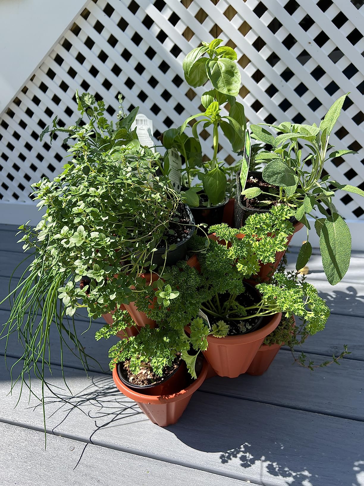 Set of 3 Stacking Planter Tower - 3-Tier Space Saving Flower Pots - Indoor/Outdoor Vertical Herb and Vegetable Planter by Pure Garden customer photo 2