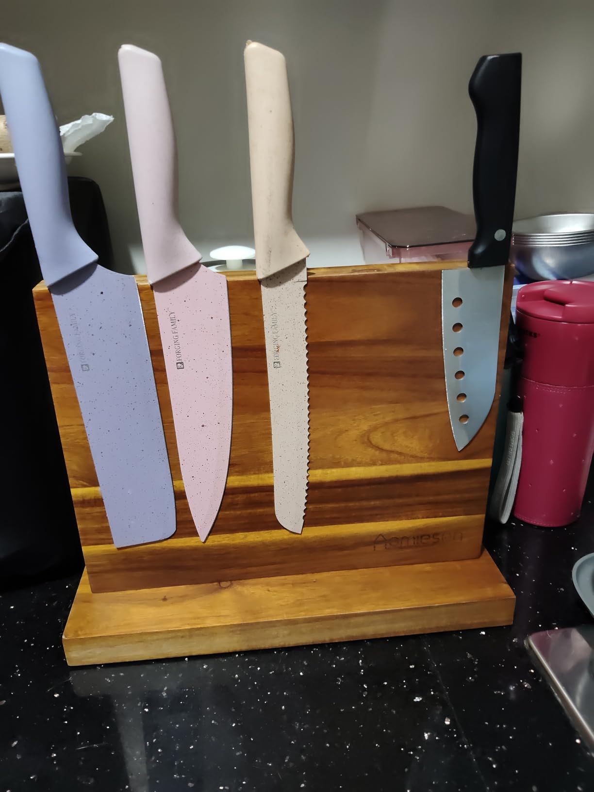 Home Kitchen Magnetic Knife Block Holder Rack Magnetic Stands with Strong Enhanced Magnets Multifunctional Storage Knife Holder customer photo 2