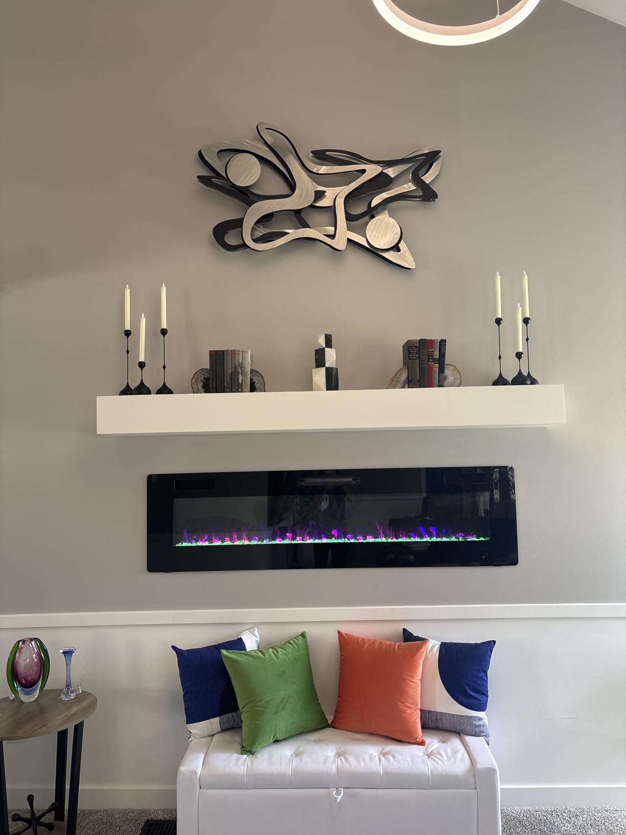 Touch of Class Rave Large Metal Wall Art - Metallic Artwork - Abstract Decor - Modern Contemporary Sculpture for Living Room, Aesthetic Bedroom, Bathroom - 46 Inches Wide customer photo 1