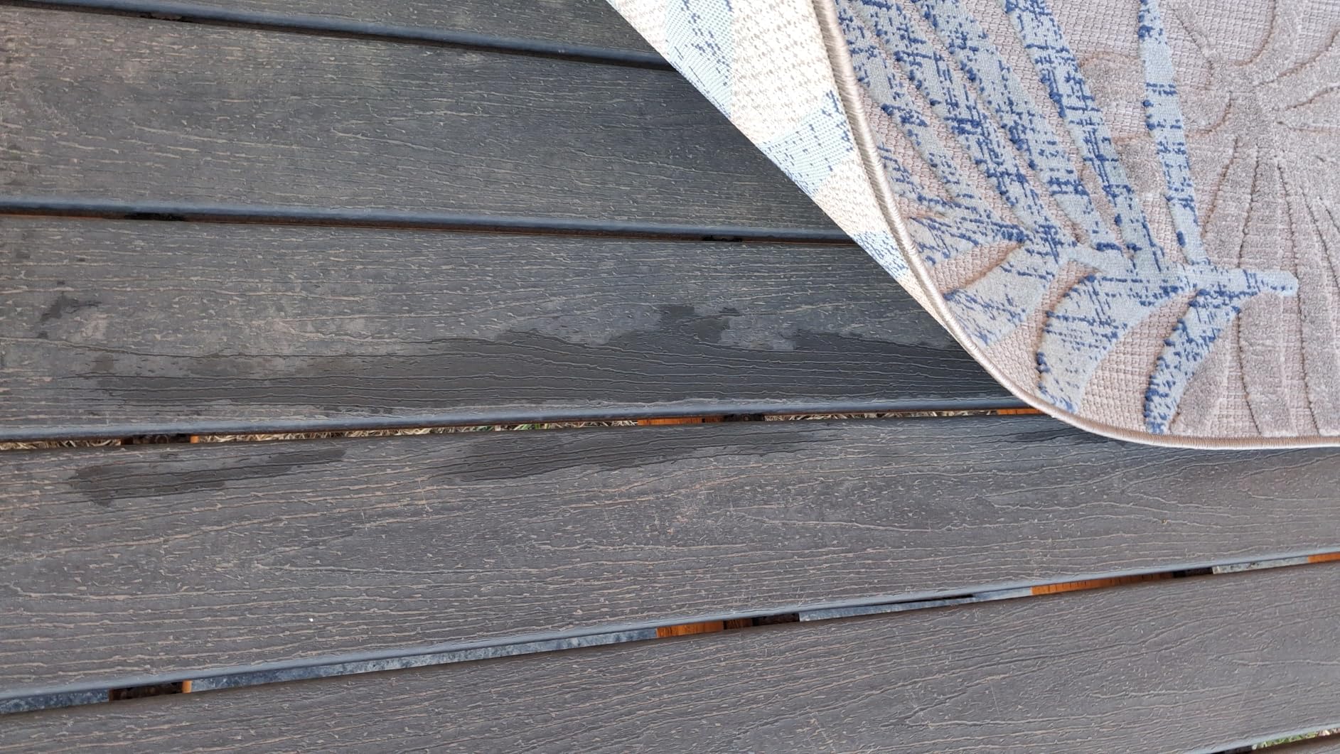 JONATHAN Y Tropics Palm Leaves Indoor Outdoor Area Rug 8X10 Gray/Blue, Boho Style customer photo 2