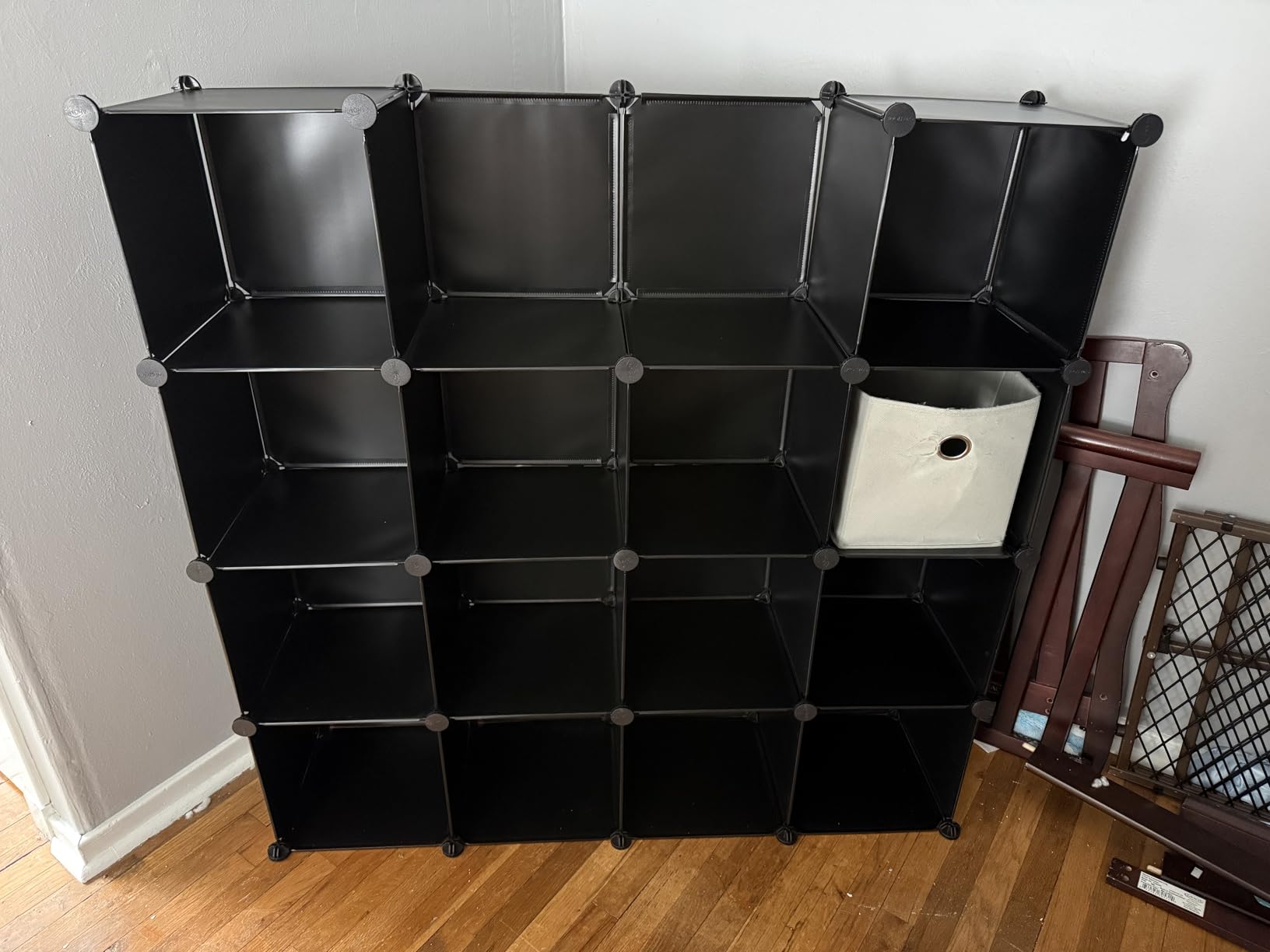 C&AHOME Cube Storage Organizer, 16-Cube Shelves Units, Plastic Storage Cubes, DIY Closet Organizer, Modular Closet Storage Shelves Ideal for Home, Bedroom, 48.4