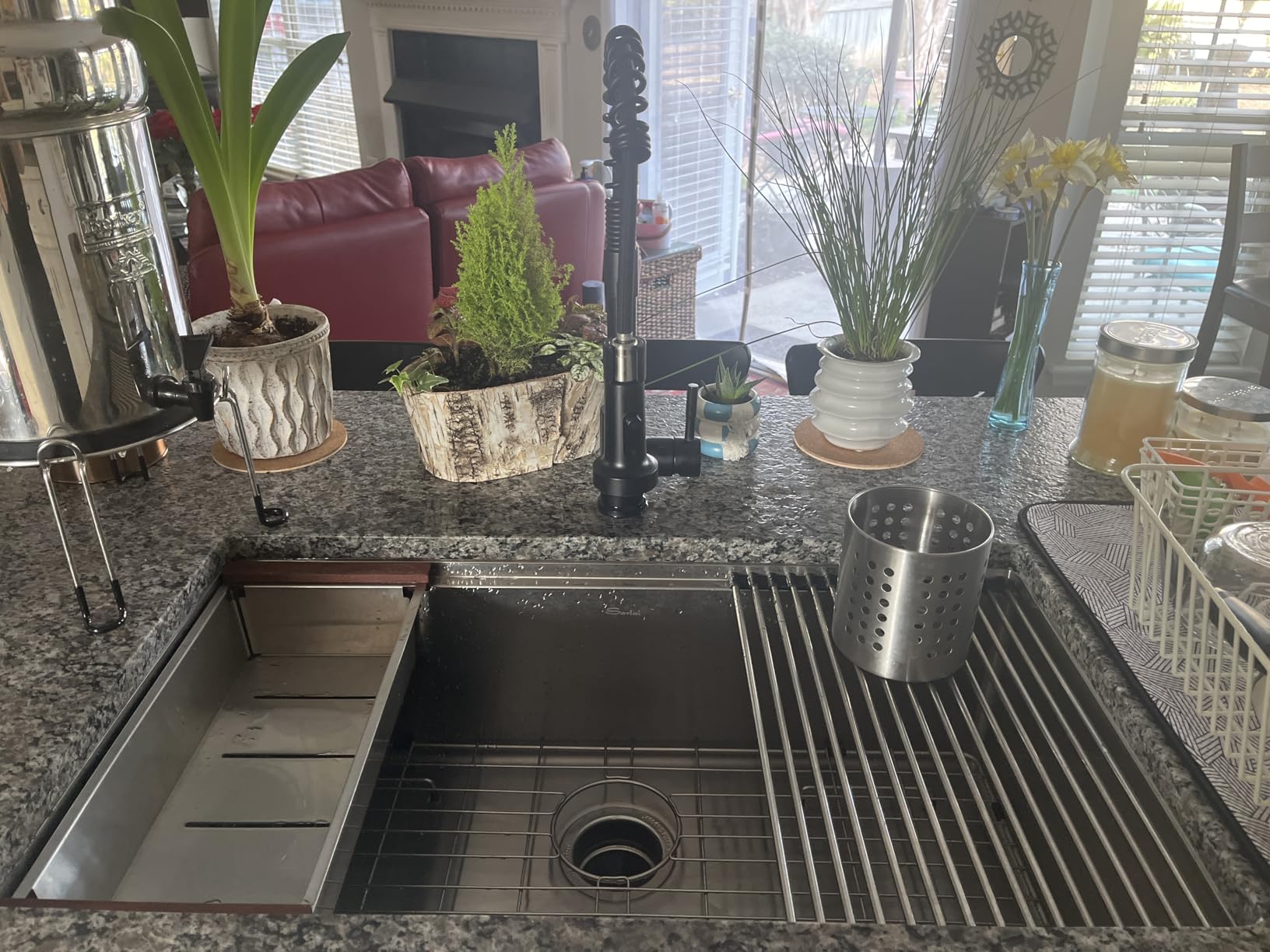 Sarlai 33 Kitchen Sink Undermount - 33 x 19 Inch Undermount Sink Ledge Workstation Deep Single Bowl 16 Gauge Stainless Steel Under Counter Kitchen Sinks Basin customer photo 2