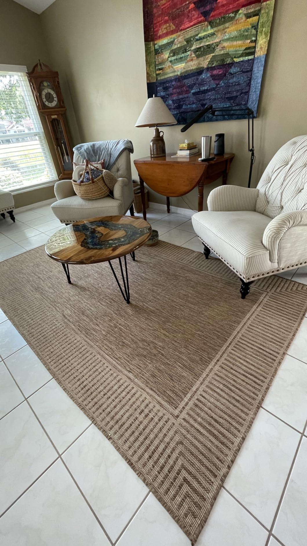 Nuloom Asha Light Brown/Ivory Casual Striped Border Indoor/Outdoor Area Rug customer photo 1