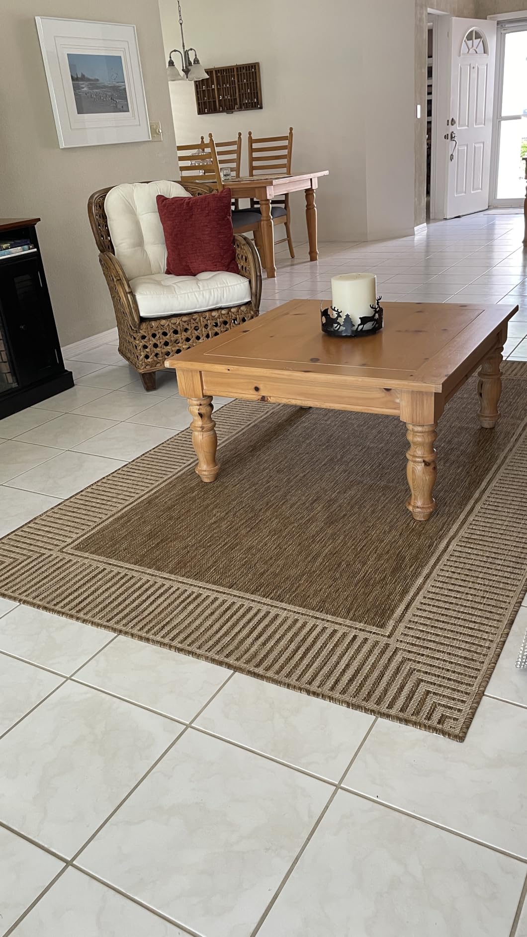 Nuloom Asha Light Brown/Ivory Casual Striped Border Indoor/Outdoor Area Rug customer photo 2