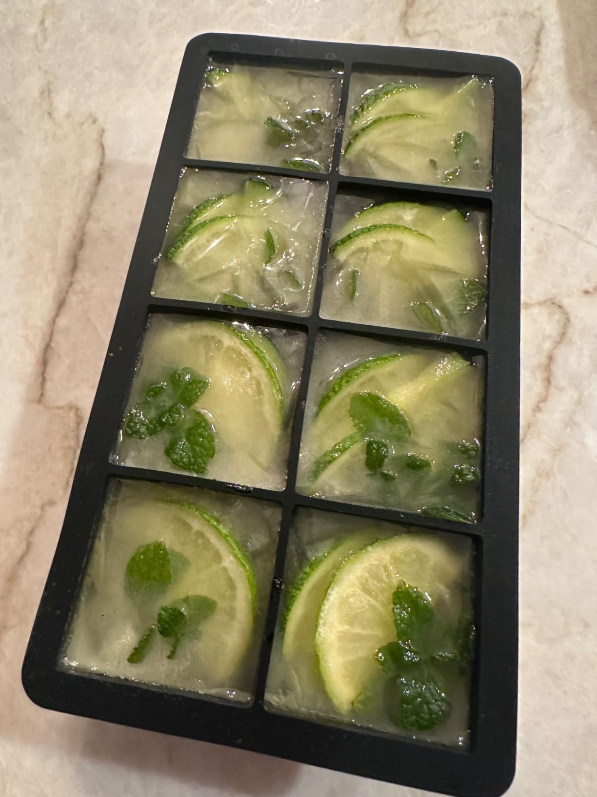 Bangp Large Ice Cube Tray for Whiskey,2 Pack Stackable Big Ice Cube Molds Make 16 Big Whiskey Ice Cubes,Easy Release Square Ice Cube Maker for Cocktails,Whiskey,Soups and Frozen Treats customer photo 1