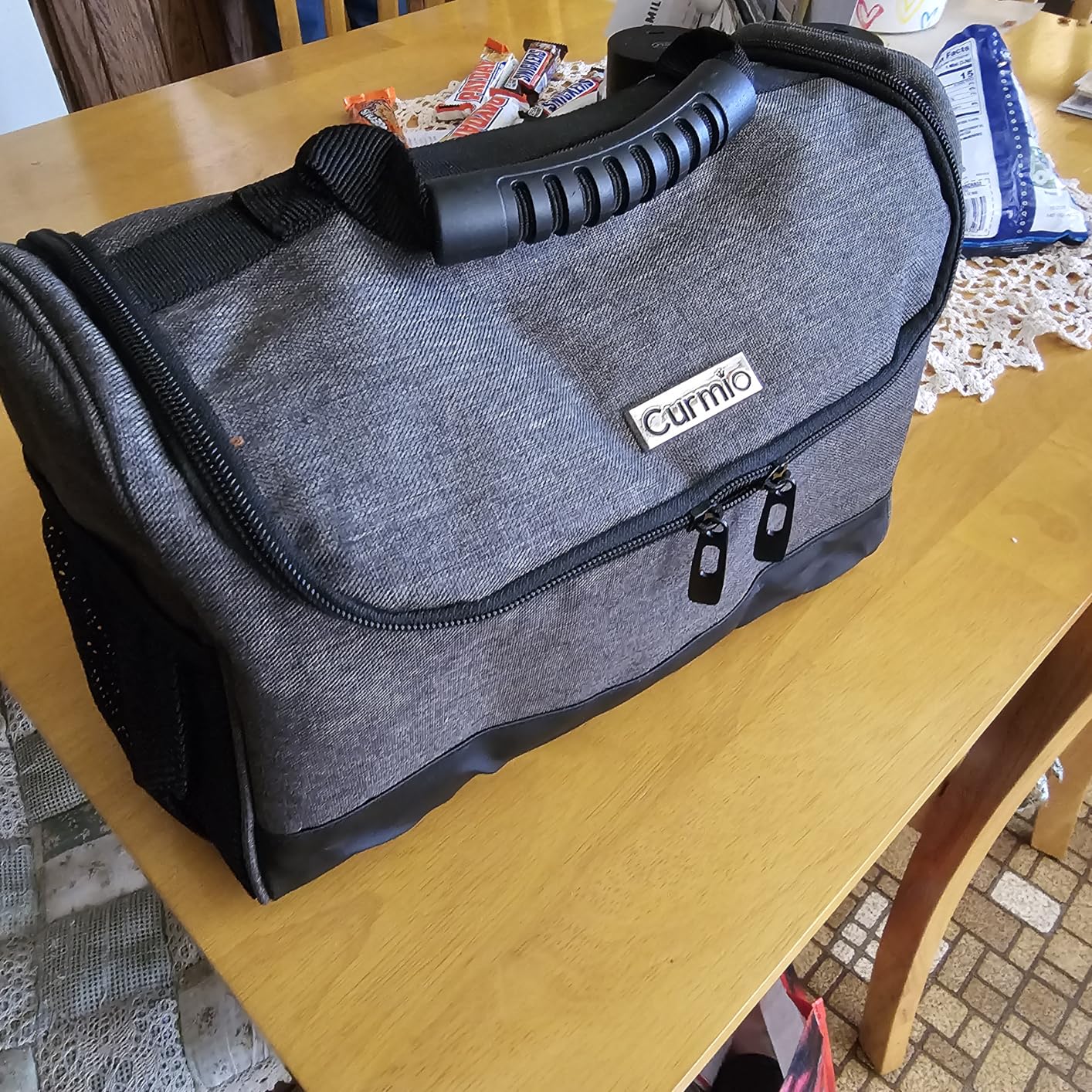 CURMIO Bartender Kit Bag, Portable Travel Carrying Bag with Rubber Handle for Bar Tools Set, For Home Indoor Outdoor Patio Party, Black (Bag ONLY, Patent Pending) customer photo 2