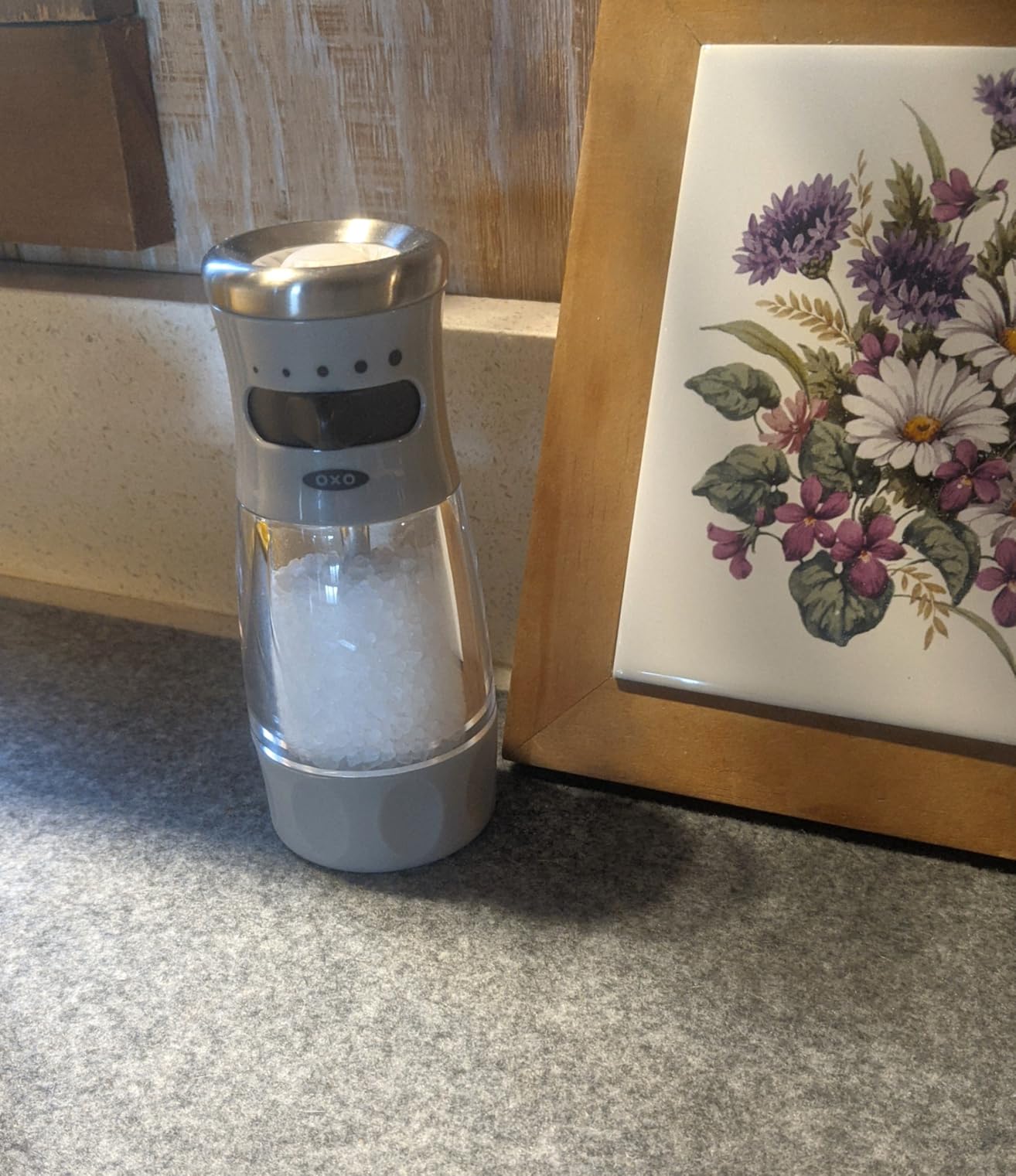 OXO Good Grips Contoured Mess-Free Salt Grinder, Gray, One Size customer photo 1