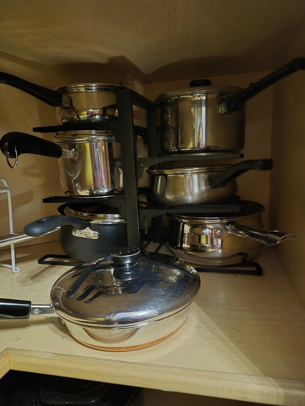 ORDORA Pots and Pans Organizer for Cabinet 16.61 Height, 8 Tier Pot Organizers Rack with 3 DIY Methods, Adjustable Pan Organizer under Cabinet Kitchen Organization and Storage customer photo 1