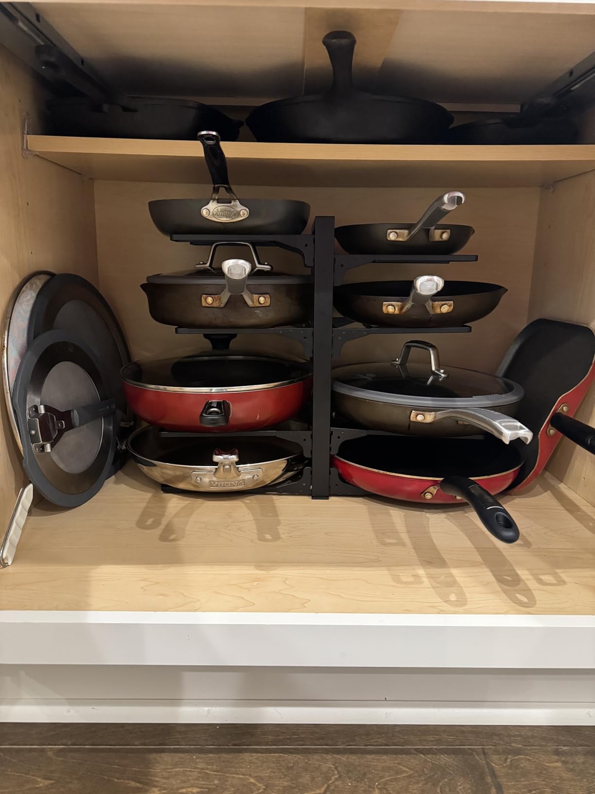 ORDORA Pots and Pans Organizer for Cabinet 16.61 Height, 8 Tier Pot Organizers Rack with 3 DIY Methods, Adjustable Pan Organizer under Cabinet Kitchen Organization and Storage customer photo 2