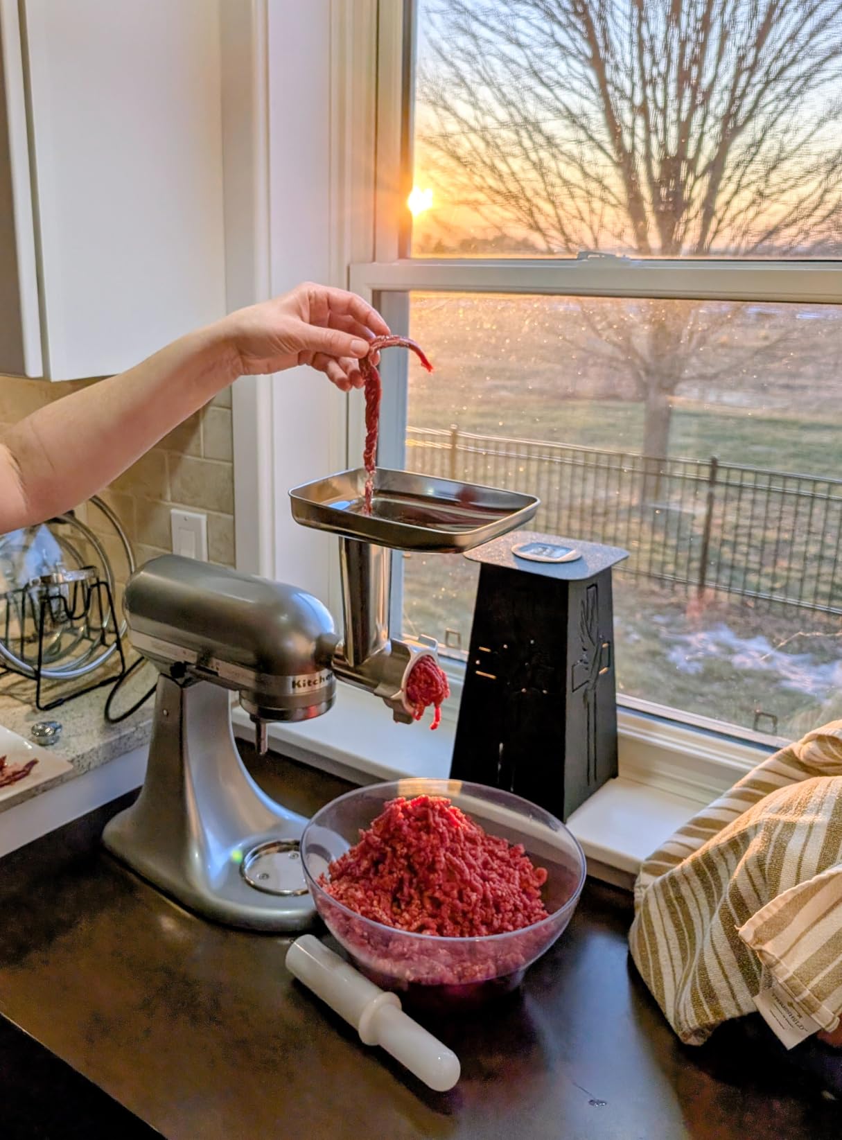 Meat Grinder & Slicer Shredder Attachments for KitchenAid Stand Mixer, 2 Pcs Set by Cofun customer photo 1