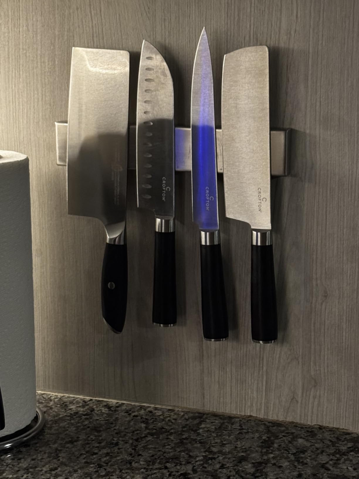 GORILLA GRIP 304 Stainless Steel Heavy Duty Magnetic Knife Holder, Secure Wall Mounted Bar for Knives, Tools, Holds Up to 6 lbs, Kitchen Organizer, 10 Inch Strip, Screws Included, Drilling Required customer photo 1