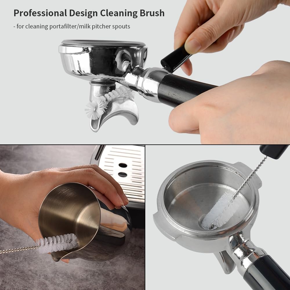 Espresso Machine Cleaning Brush Set - CAFEMASY 5 Pieces Coffee Cleaning Brush Natural Bristles Wooden Brush for Coffee Grinder and Nylon Brush for Espresso Machine Cleaning customer photo 2