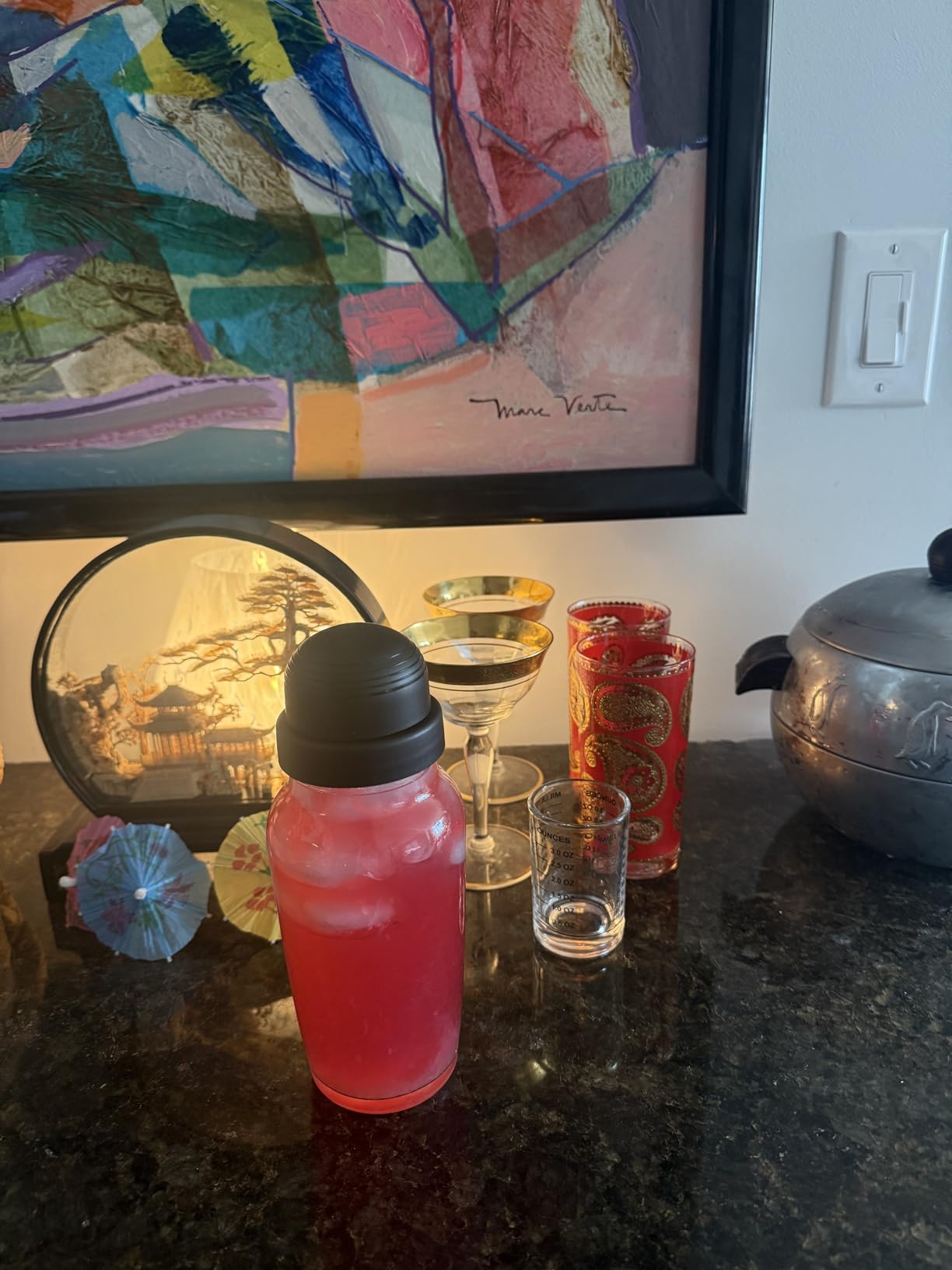 Godinger Cocktail Shaker, Martini Shaker, Italian Made Glass Bar Shaker, 19oz customer photo 1