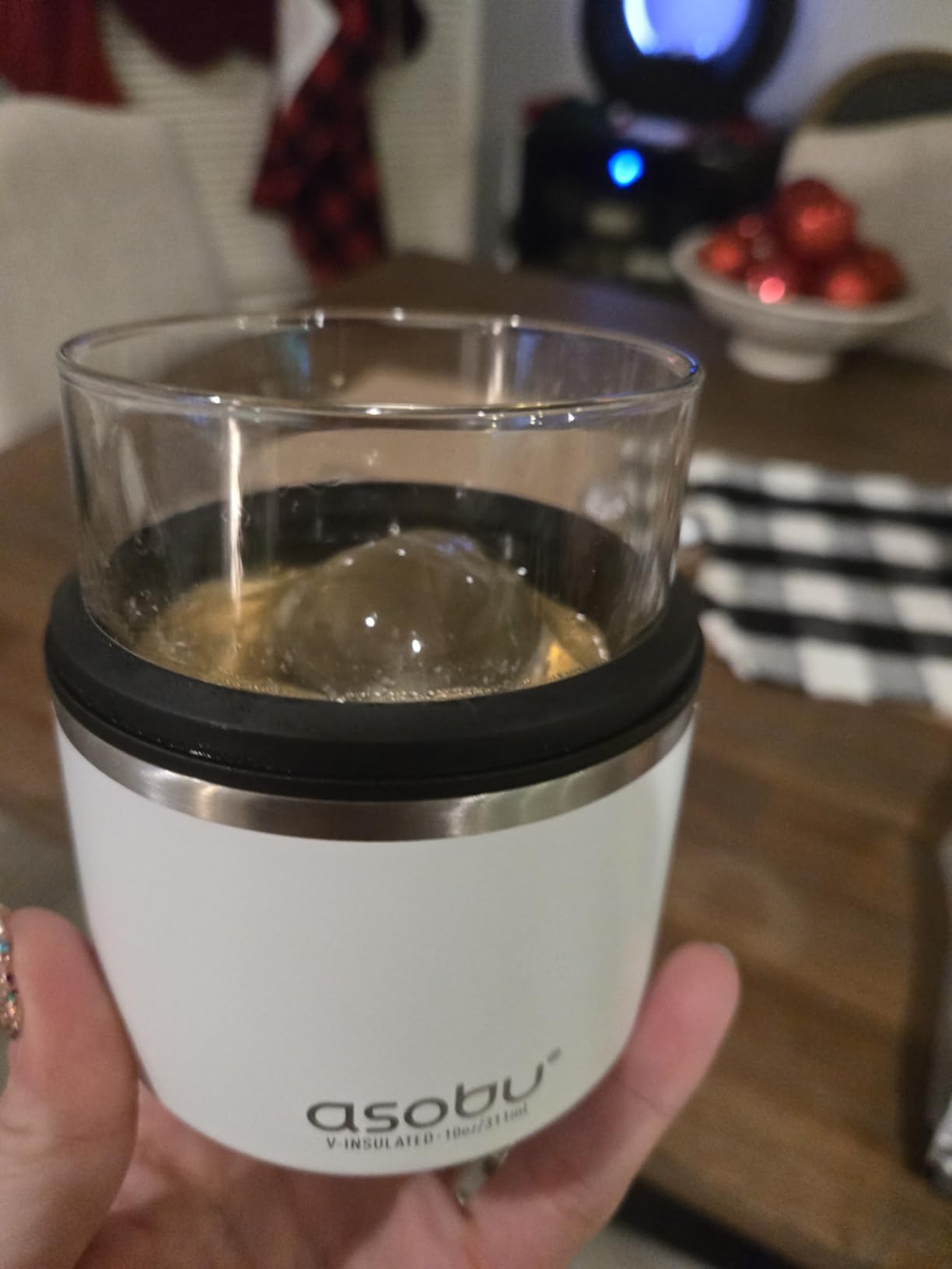 asobu Whiskey Sleeve Glass - Insulated Bourbon Tumbler with Premium Rocks Glass, BPA-Free, Double-Wall Stainless Steel, Keeps Drinks Cold Longer, 10.5oz customer photo 1